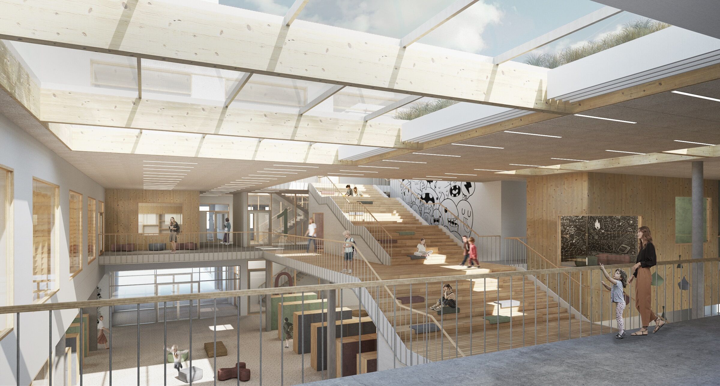 Central indoor space of the school