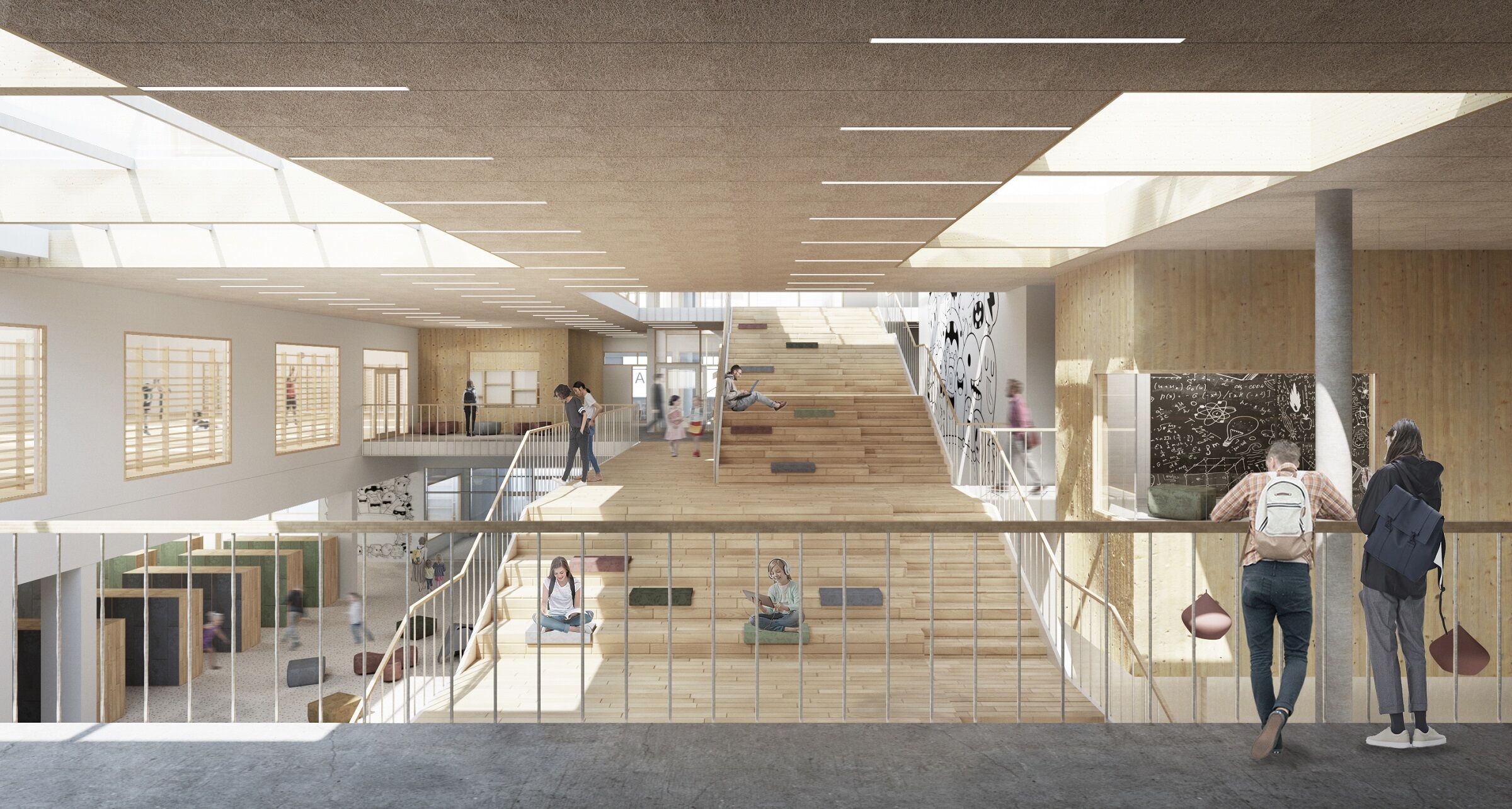 Central indoor space of the school