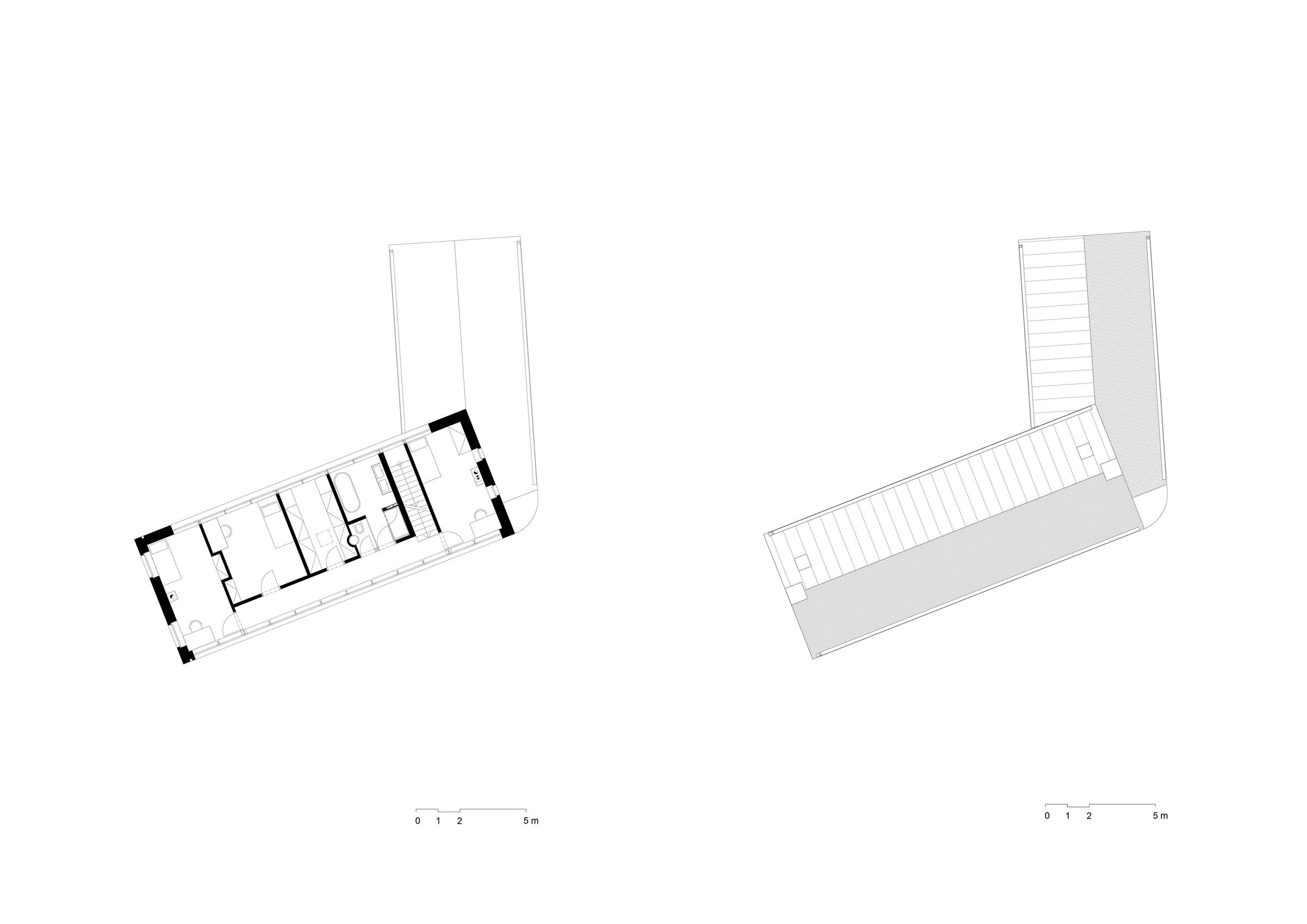 Second floor plan & roof plan