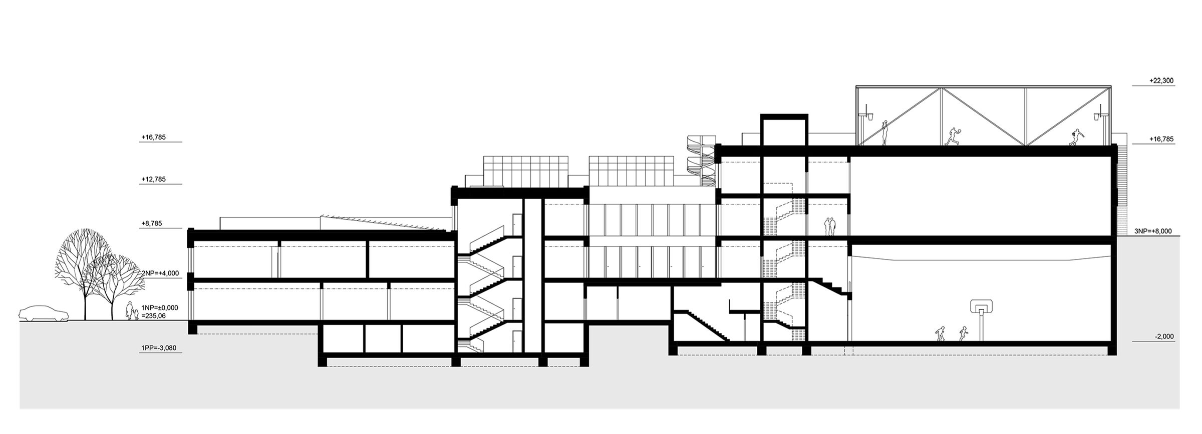 Vertical section AA