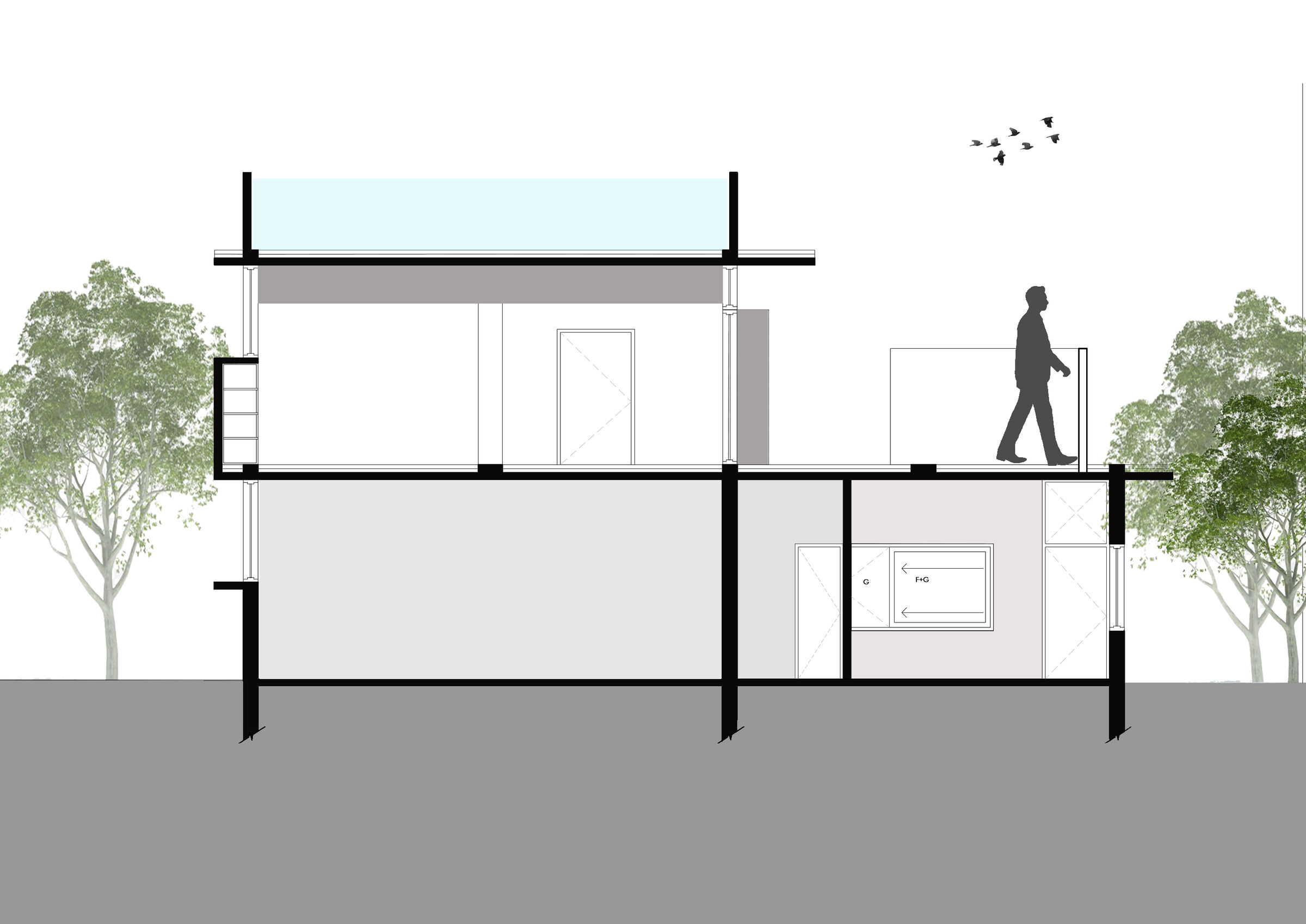 Library and terrace