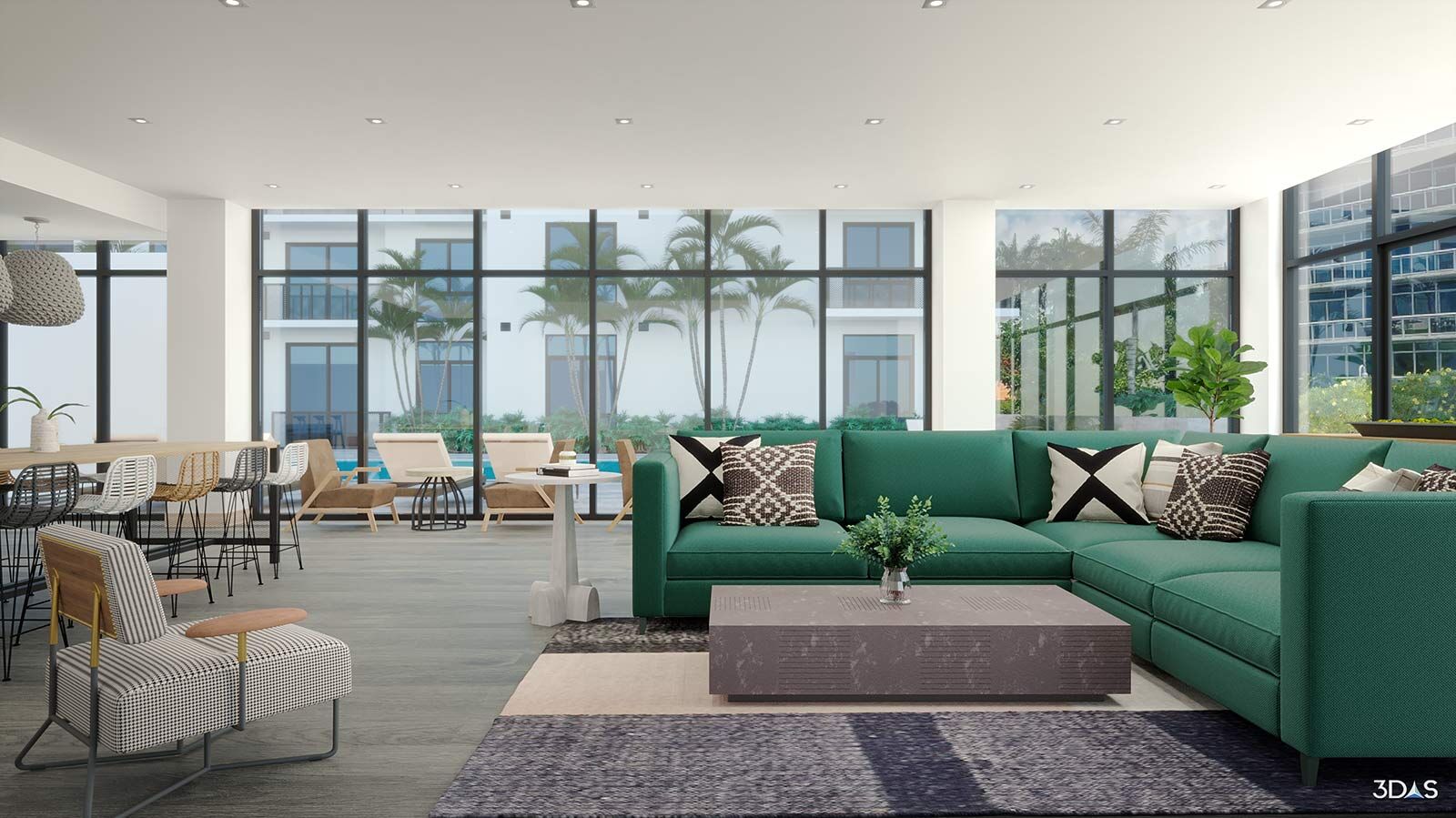 Social Room 3D Rendering (Detail)
