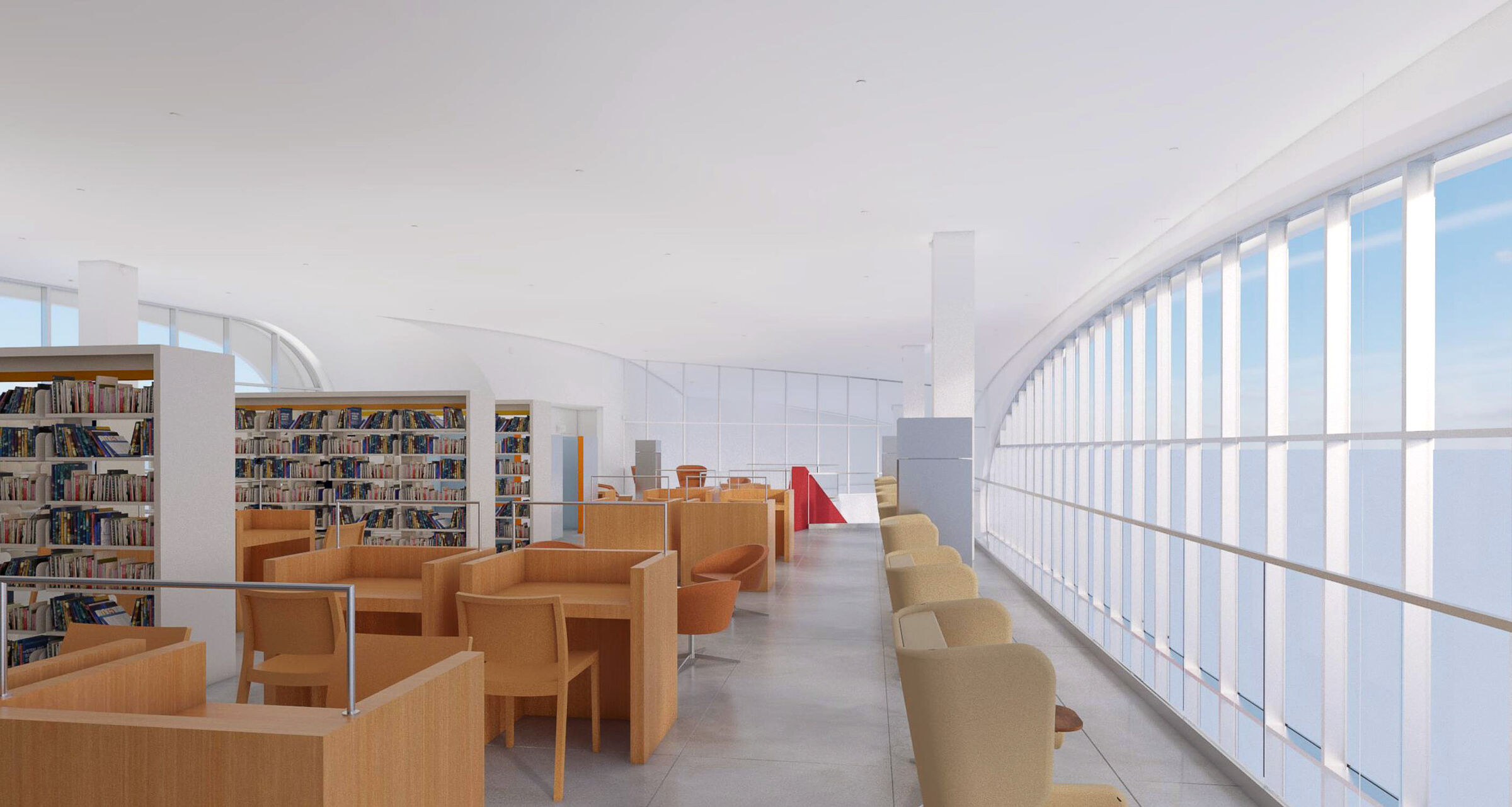 Adult reading room rendering