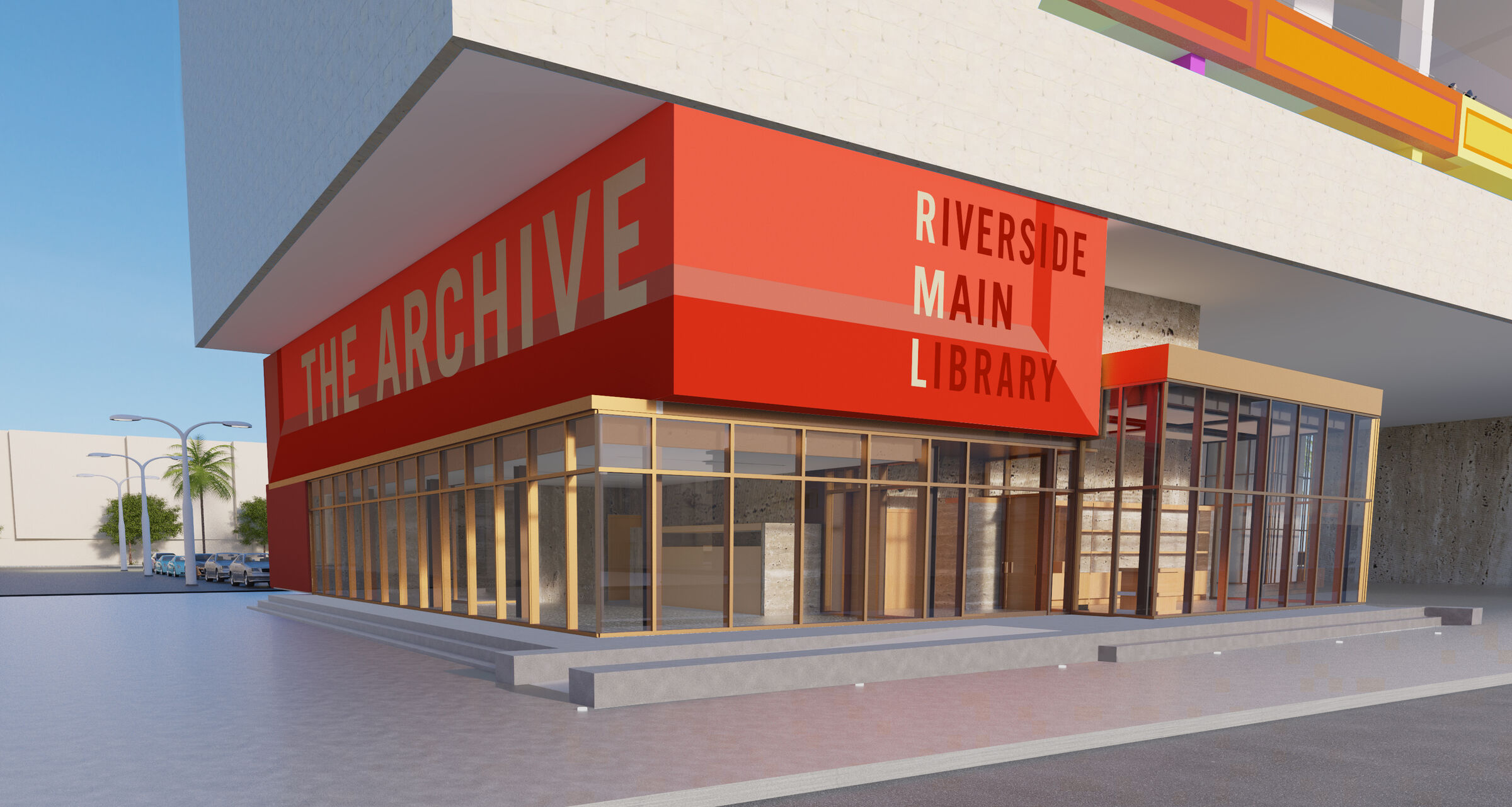 View of the City Archive from Mission Inn Avenue Rendering