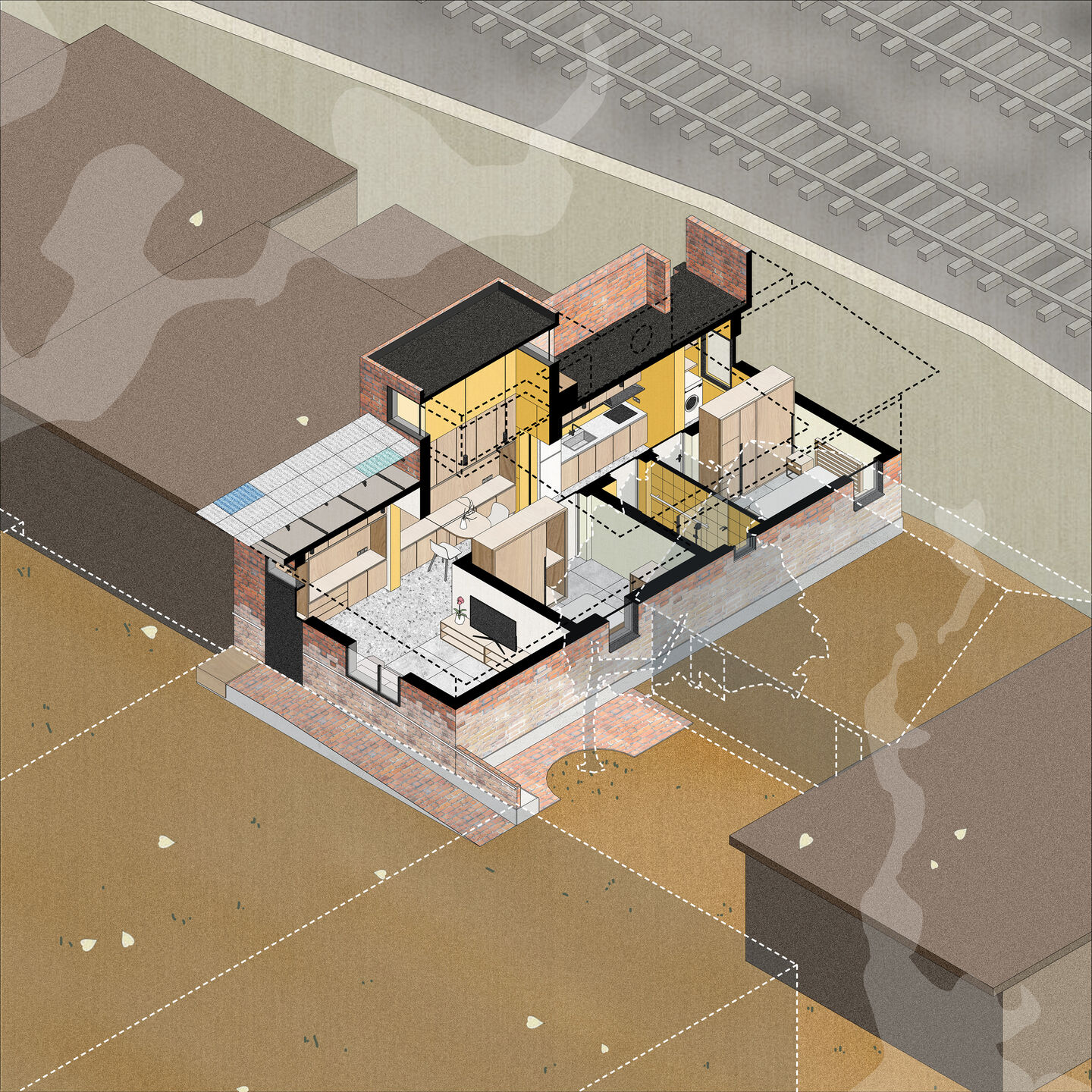 Axonometric section drawing (after)