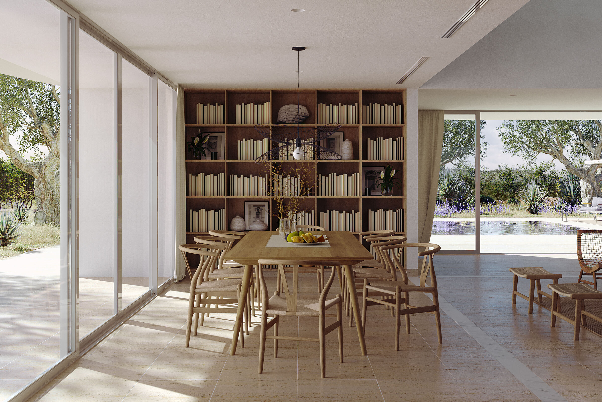 The dining-room area