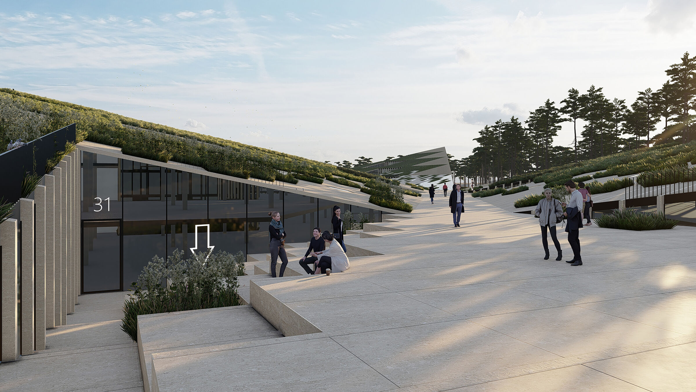 Active promenade with diversity of community functions