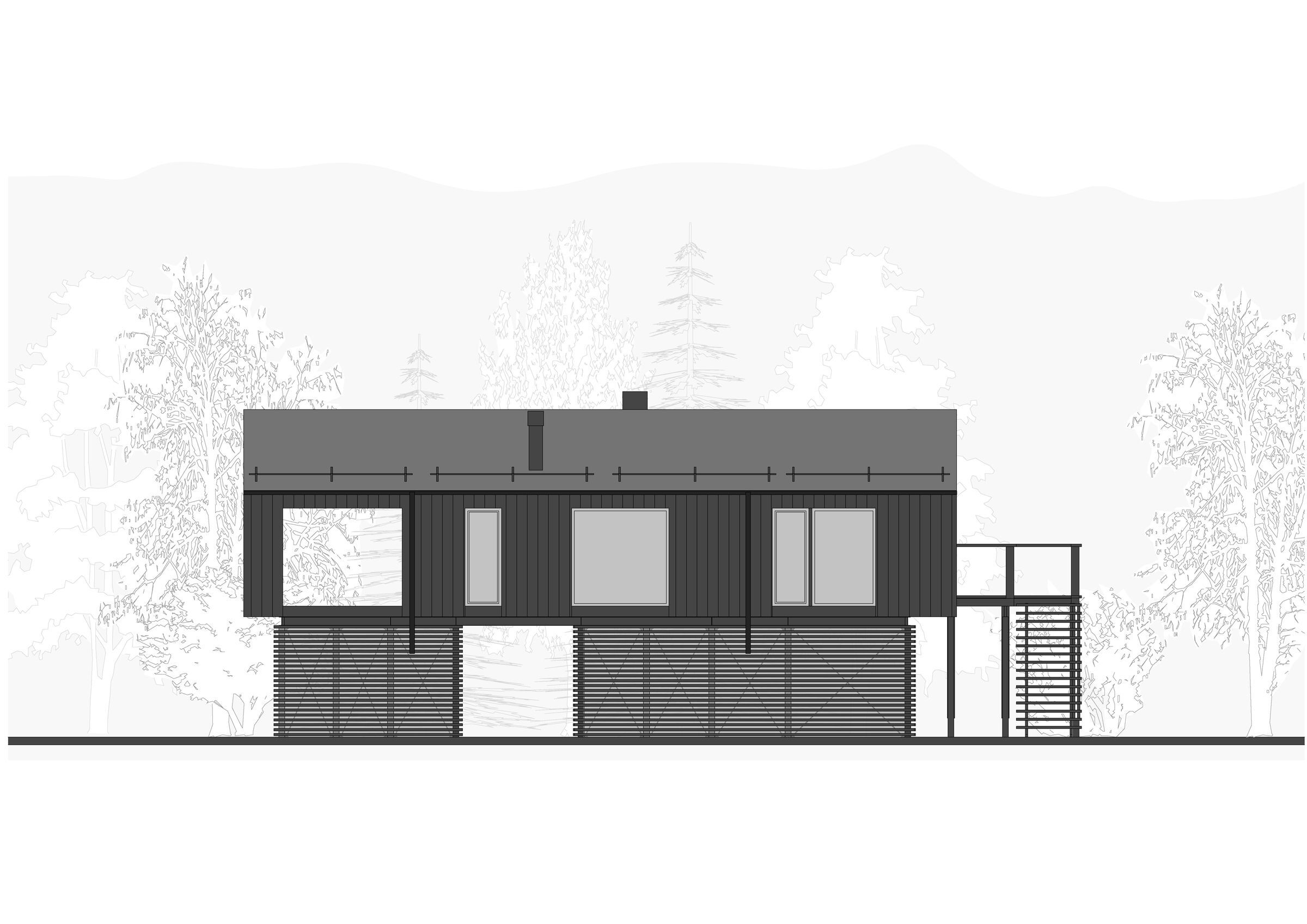 front side facade