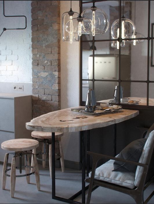 Dinning zone with an amazing wooden table