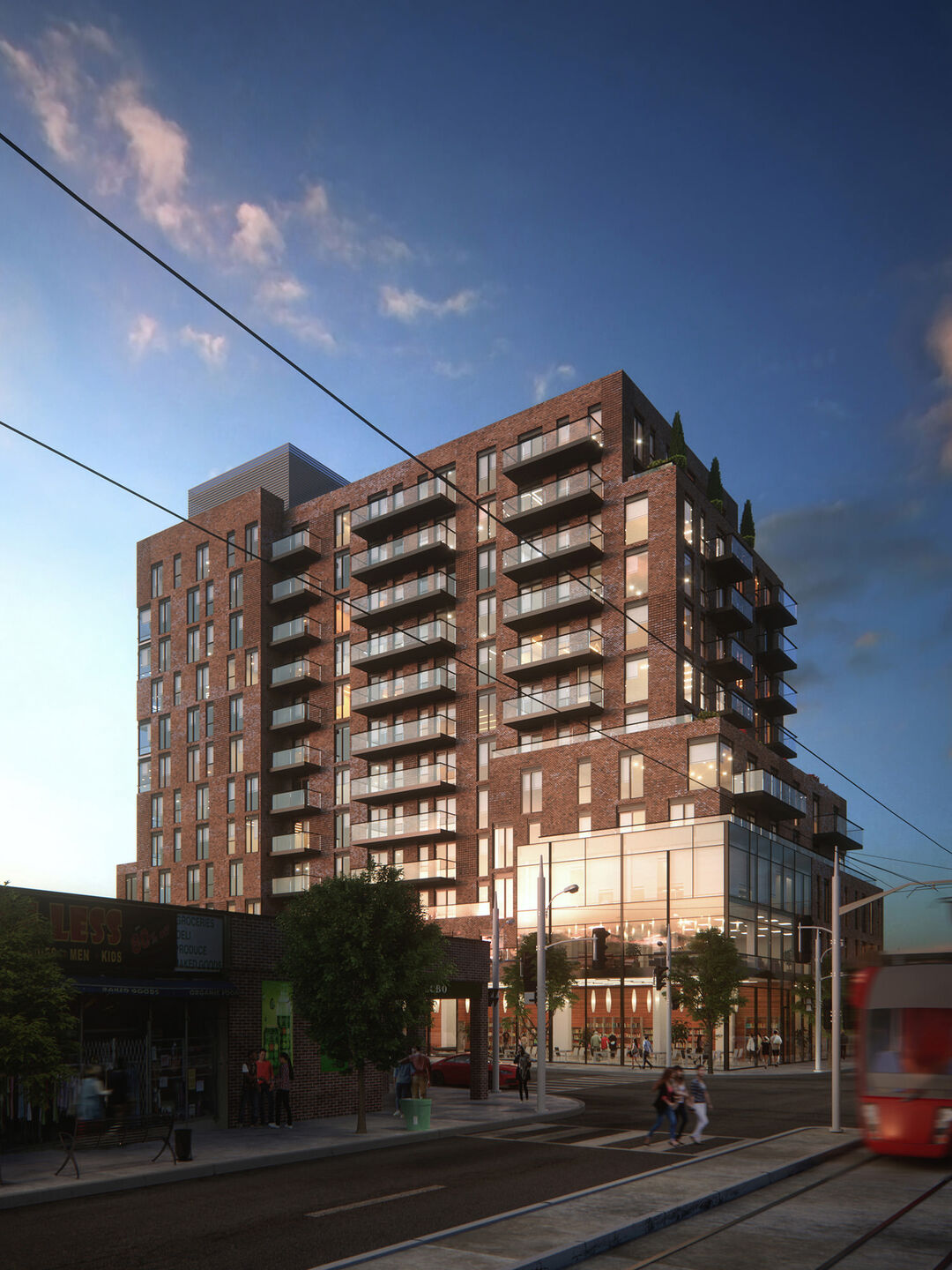3d visualization of a brick building