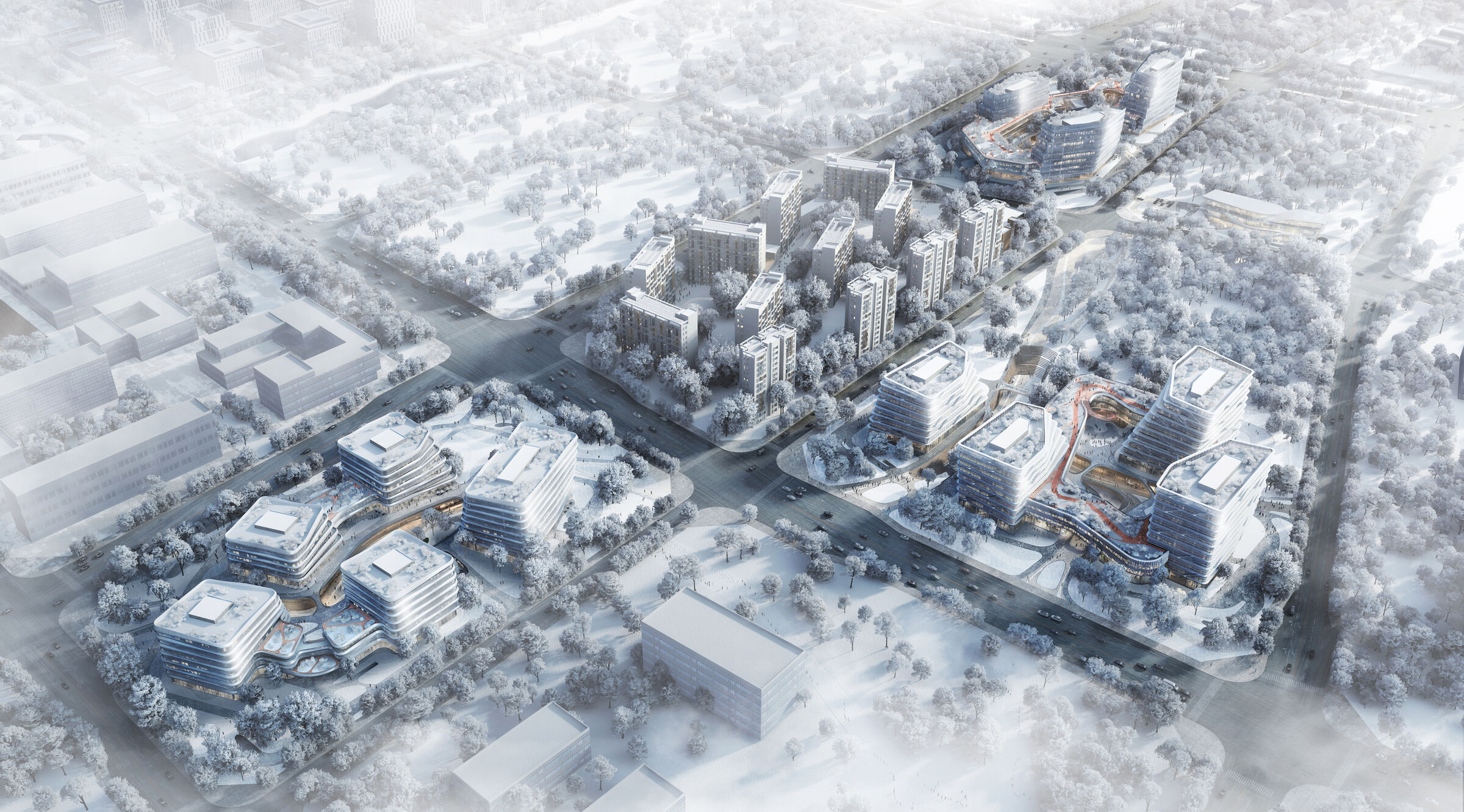 Aerial View-Snow Scene