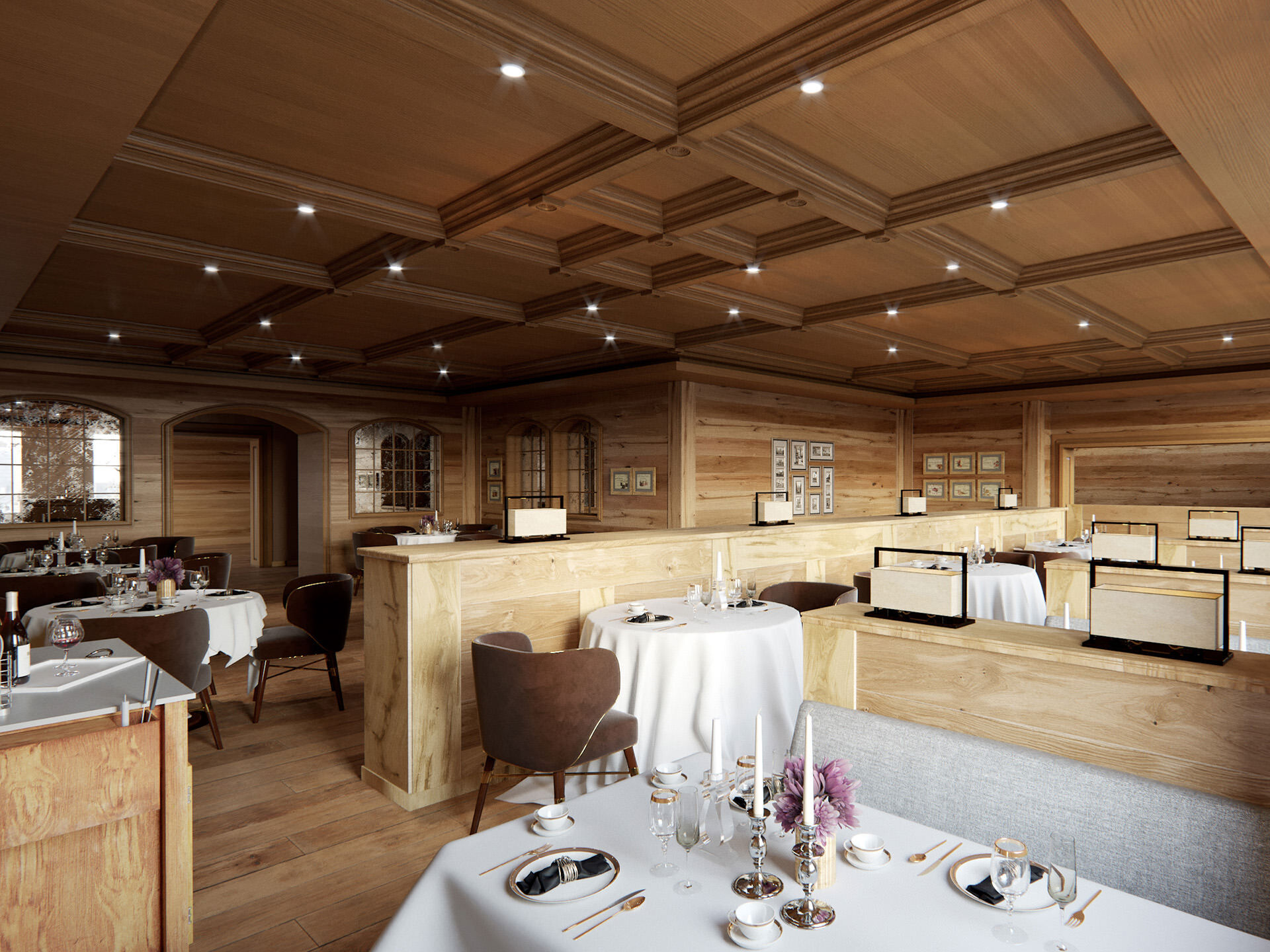 3d interior visualization of dinning zone