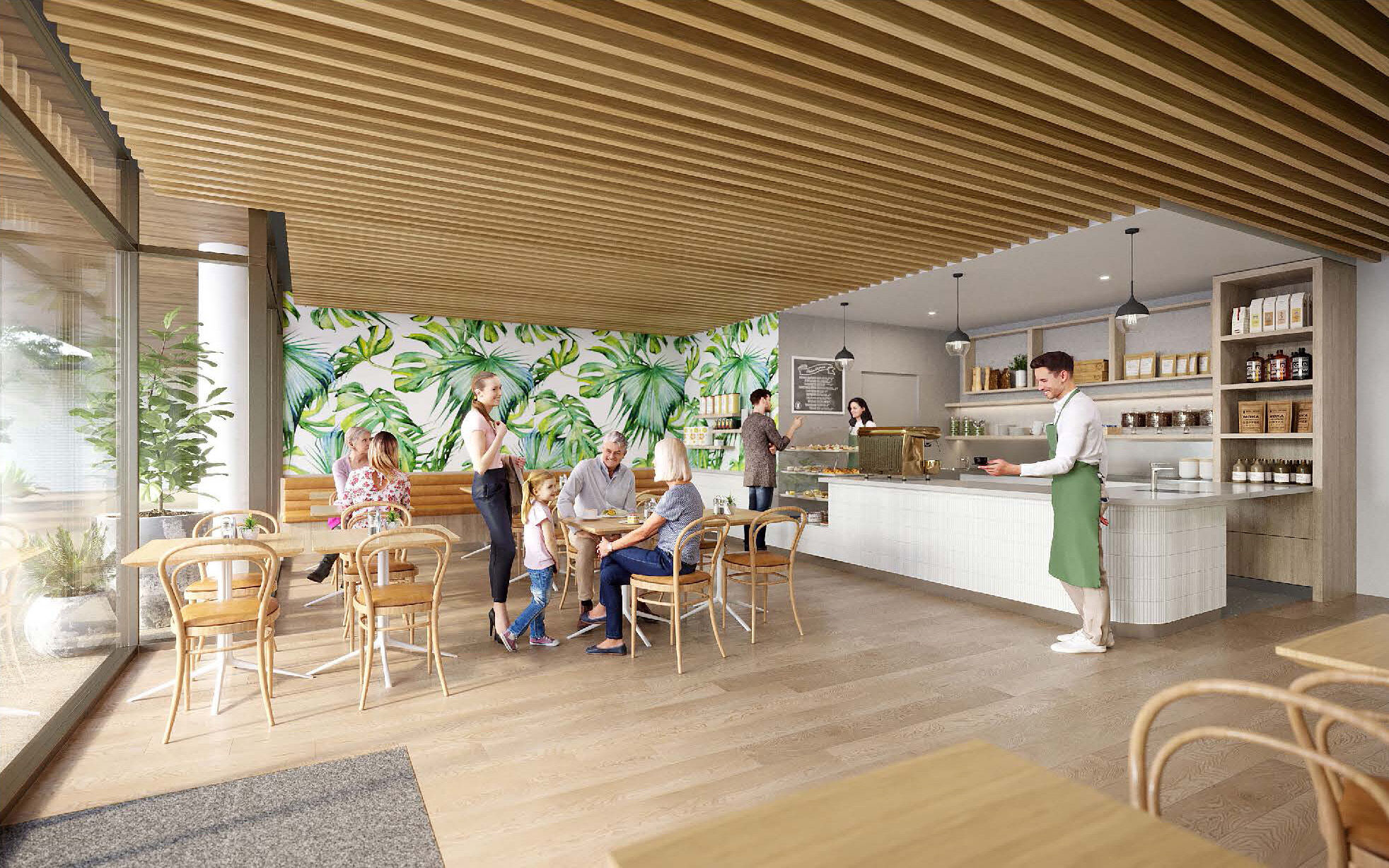 The cafe enables retirement-based social interaction.