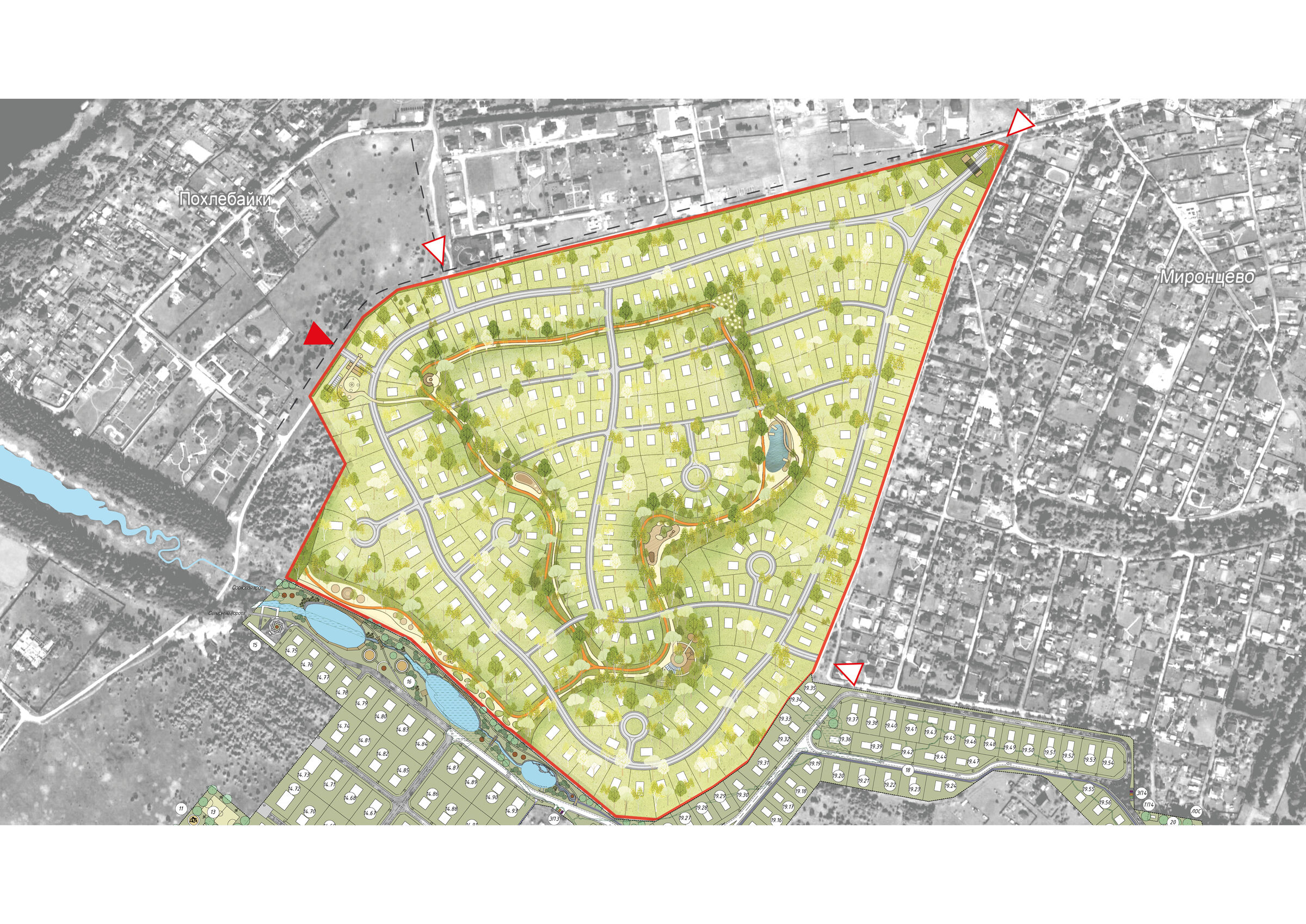 Master plan of the Mirontsevo village