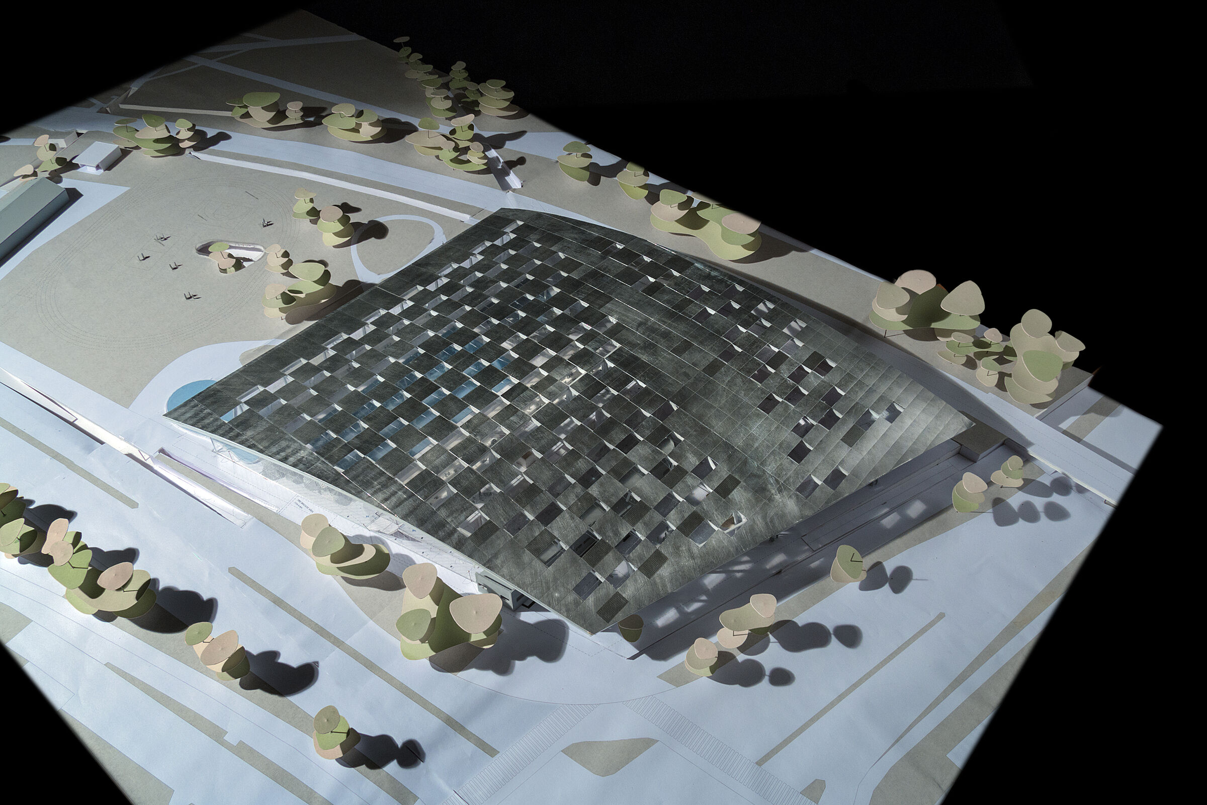 physical model: roof with skylights and pv-panels