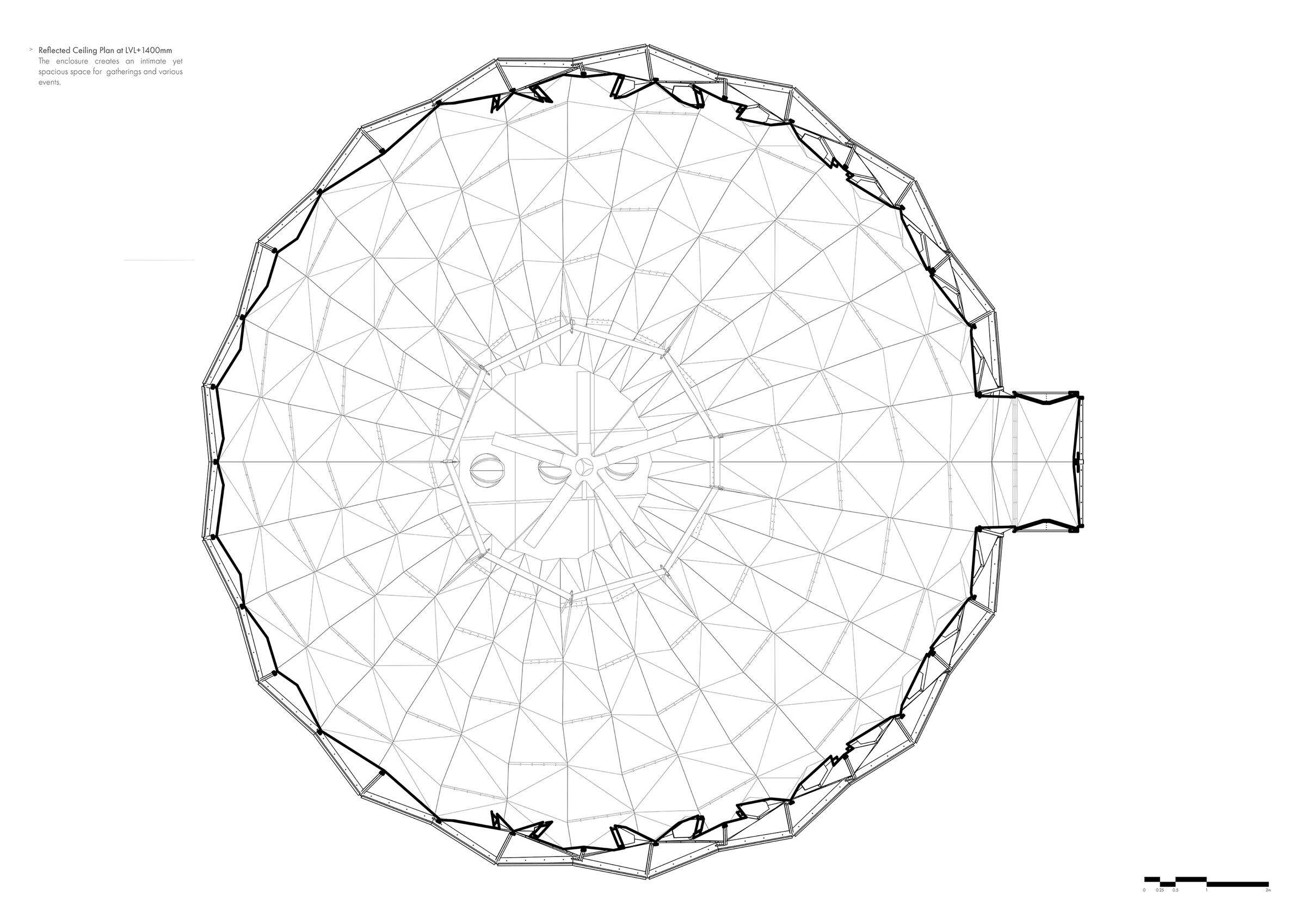 Reflected Ceiling plan at LVL+1400mm