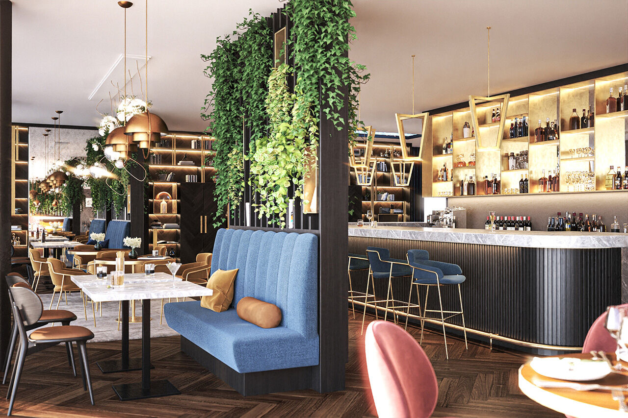 Restaurant with plants