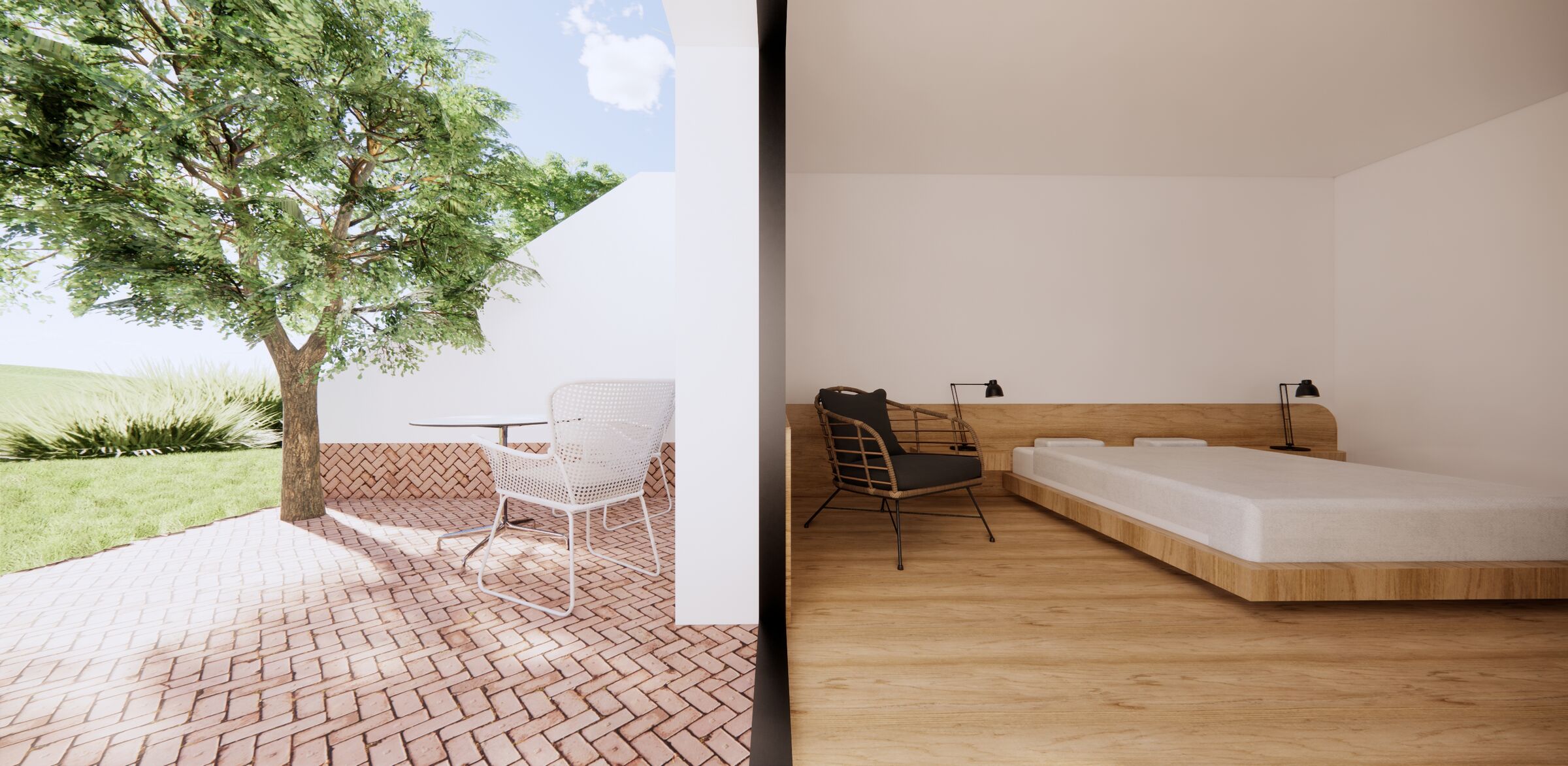 Private External Area to Hotel Bedroom