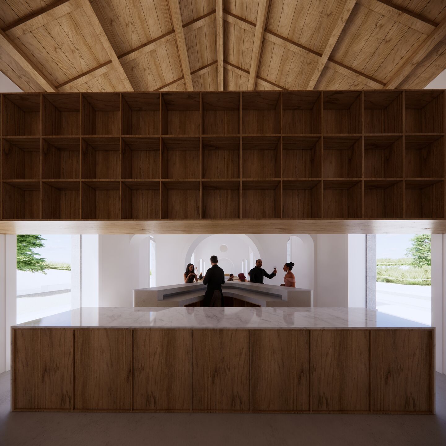 From back of bar