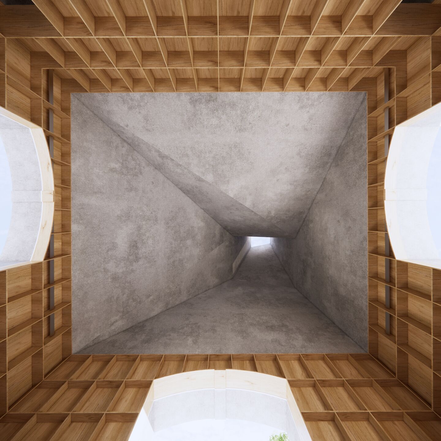 From below