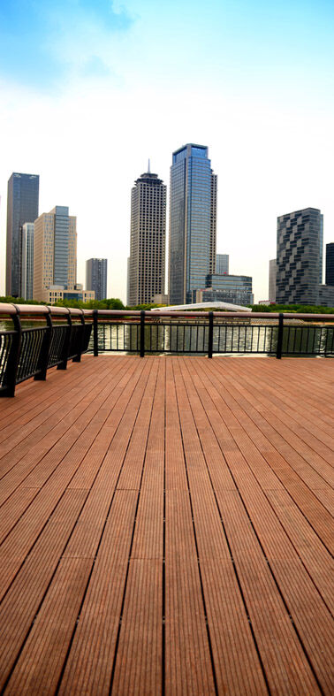 THJ Outdoor Bamboo Decking used in Yujiabao Financial Center