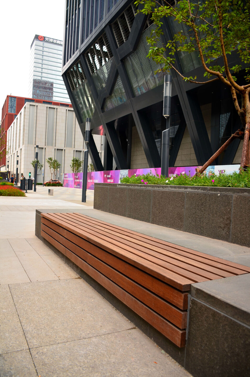 THJ Outdoor Bamboo Decking used in Yujiabao Financial Center