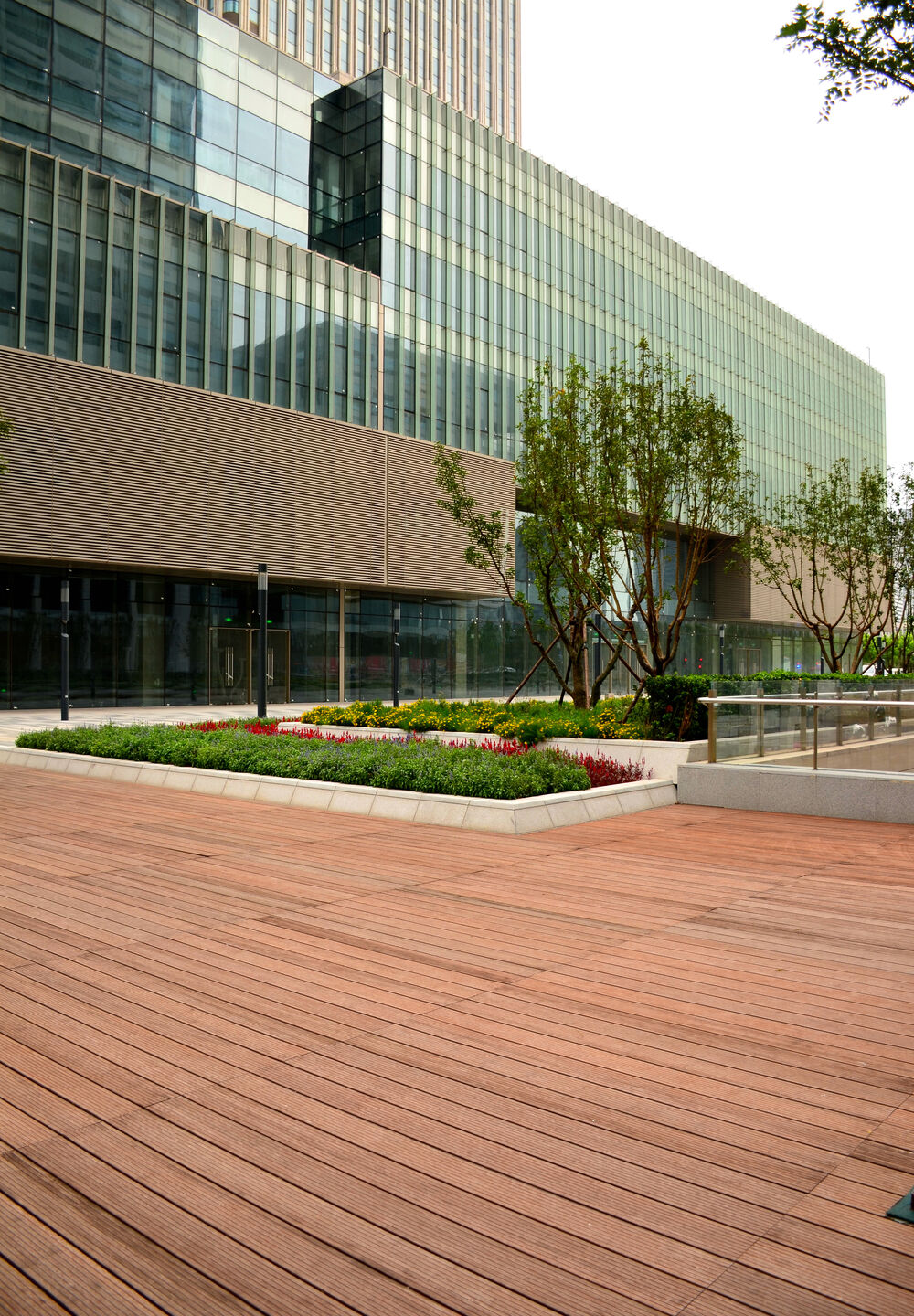 THJ Outdoor Bamboo Decking used in Yujiabao Financial Center