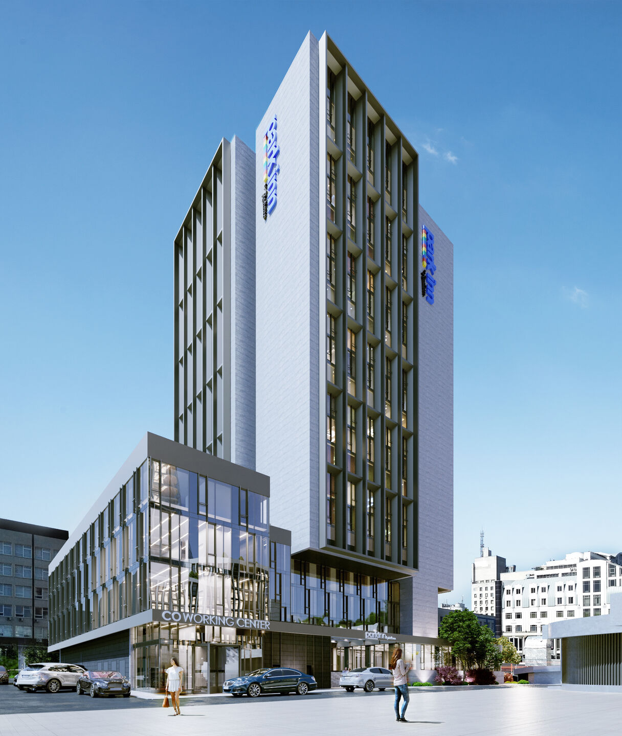 Renovation of the facade of the Park Inn hotel