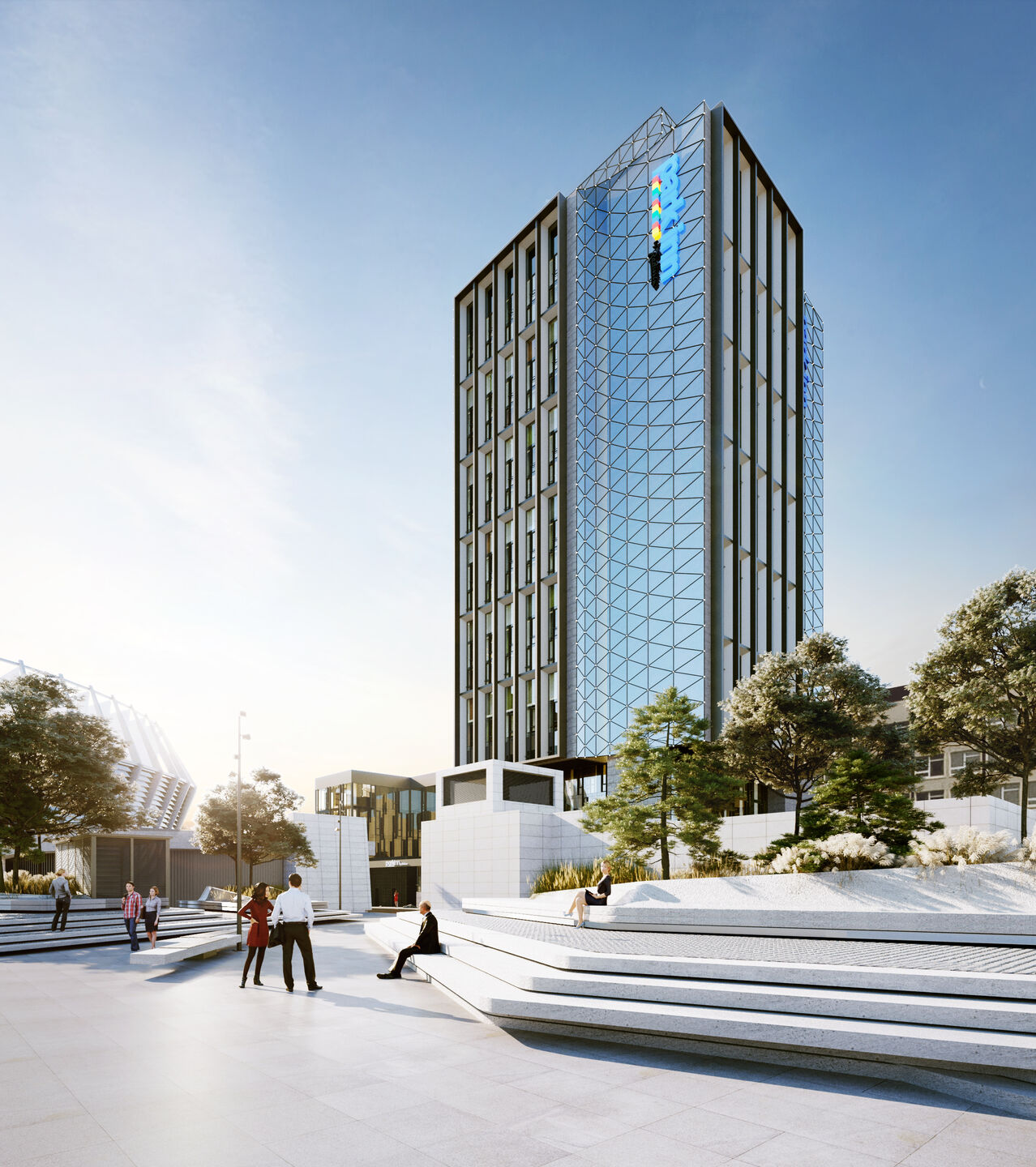 Renovation of the facade of the Park Inn hotel
