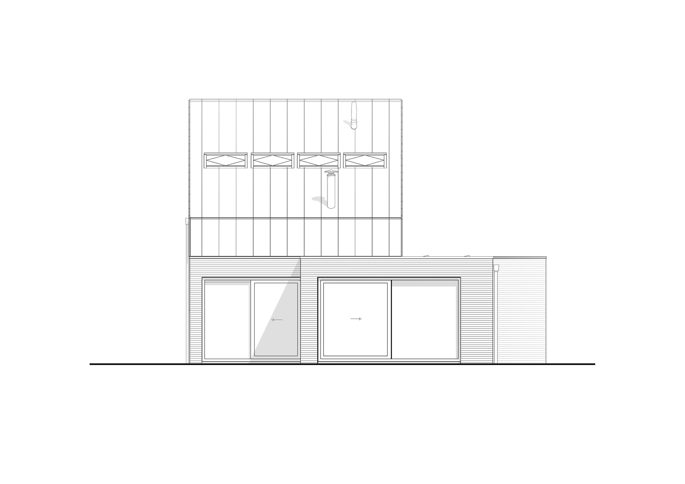 Rear facade