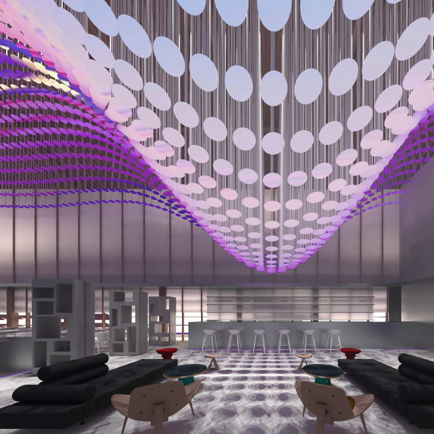 Hotel lobby concept rendering - reception area