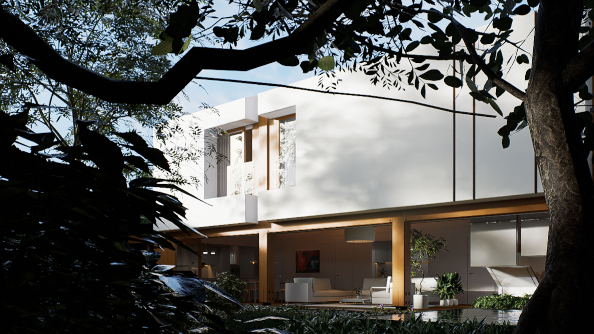 Interior facade view