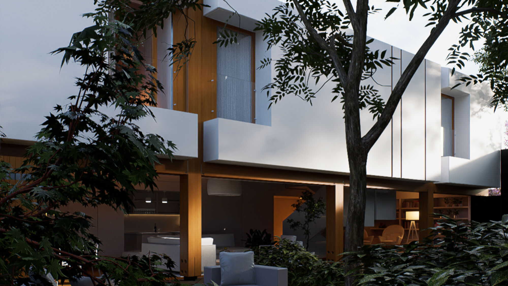 Interior facade view