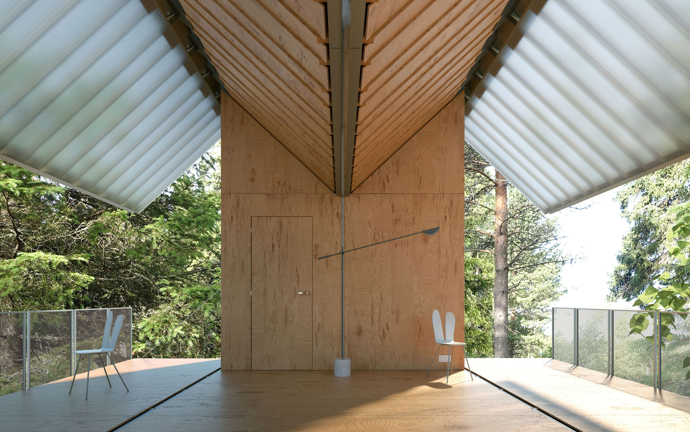 unfolded cabin