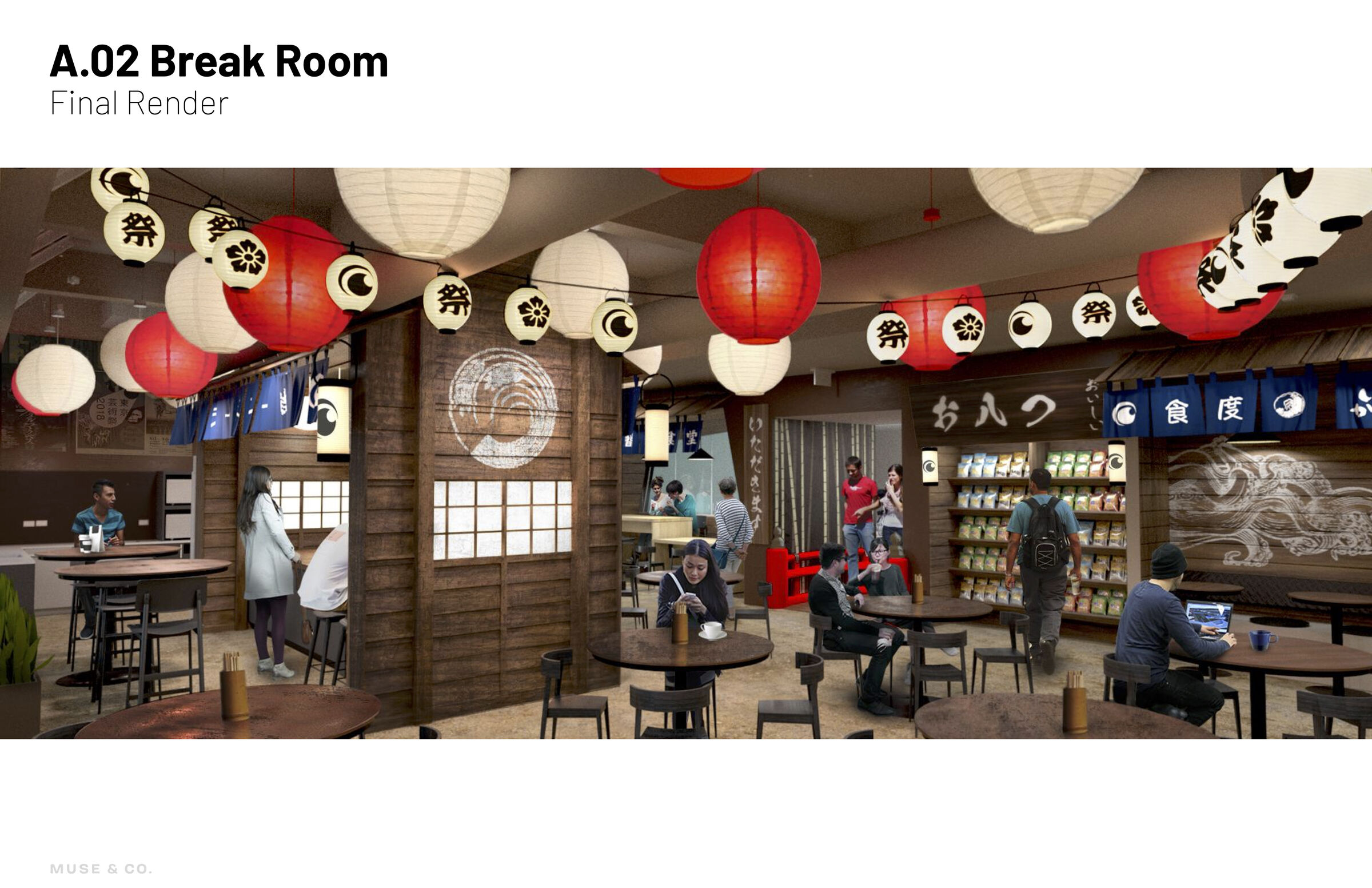 From burnt finishes on wood cladding to distressed cafe tables, no detail has been left untouched, bringing the scene to life just as an animation concept artist might