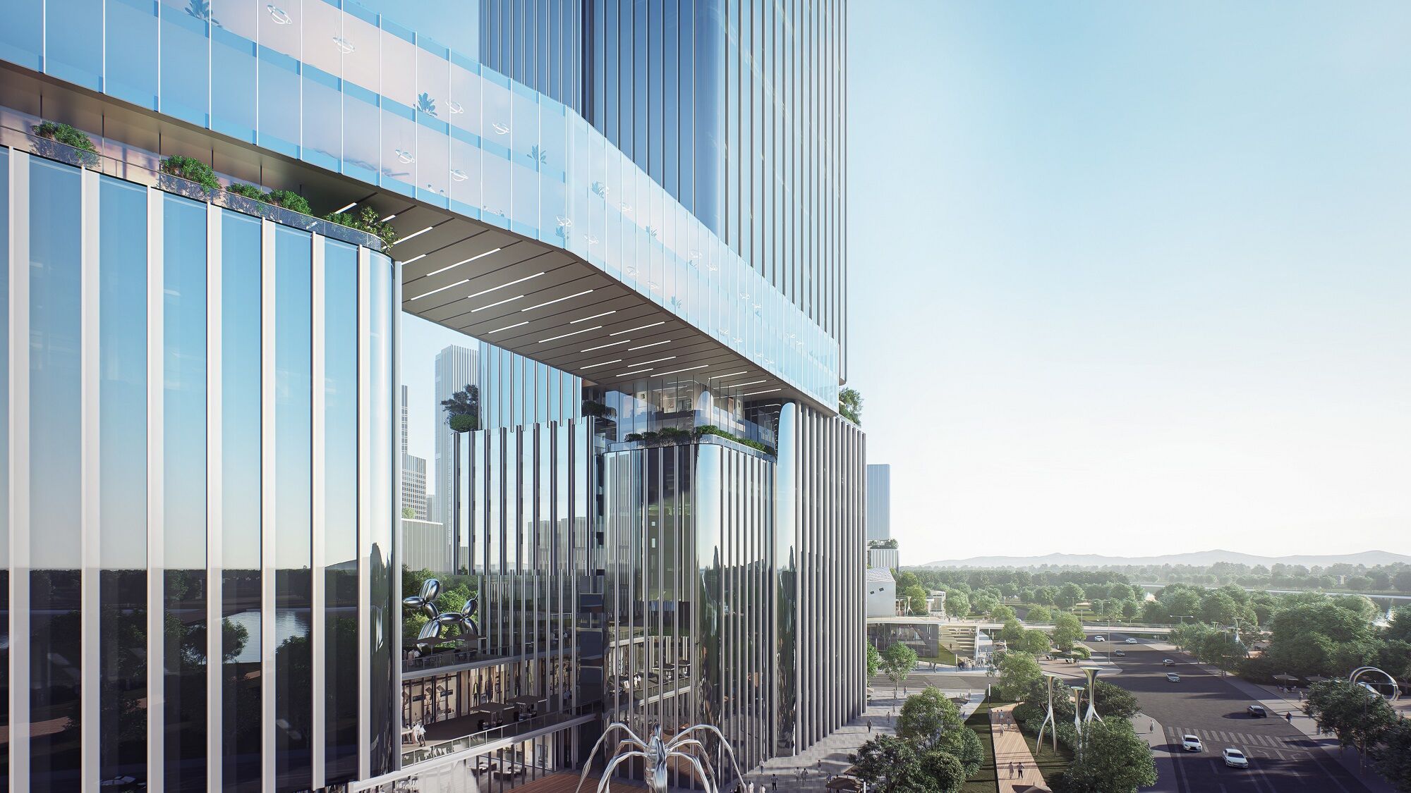 A sky bridge connecting the towers