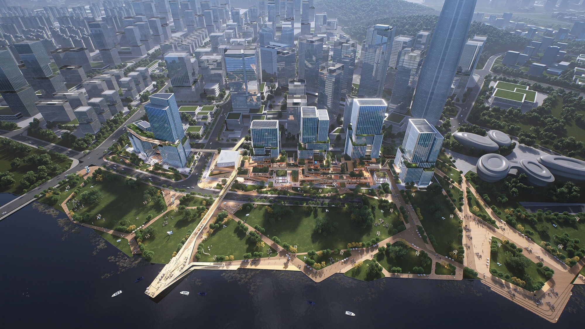 Aerial view of the project