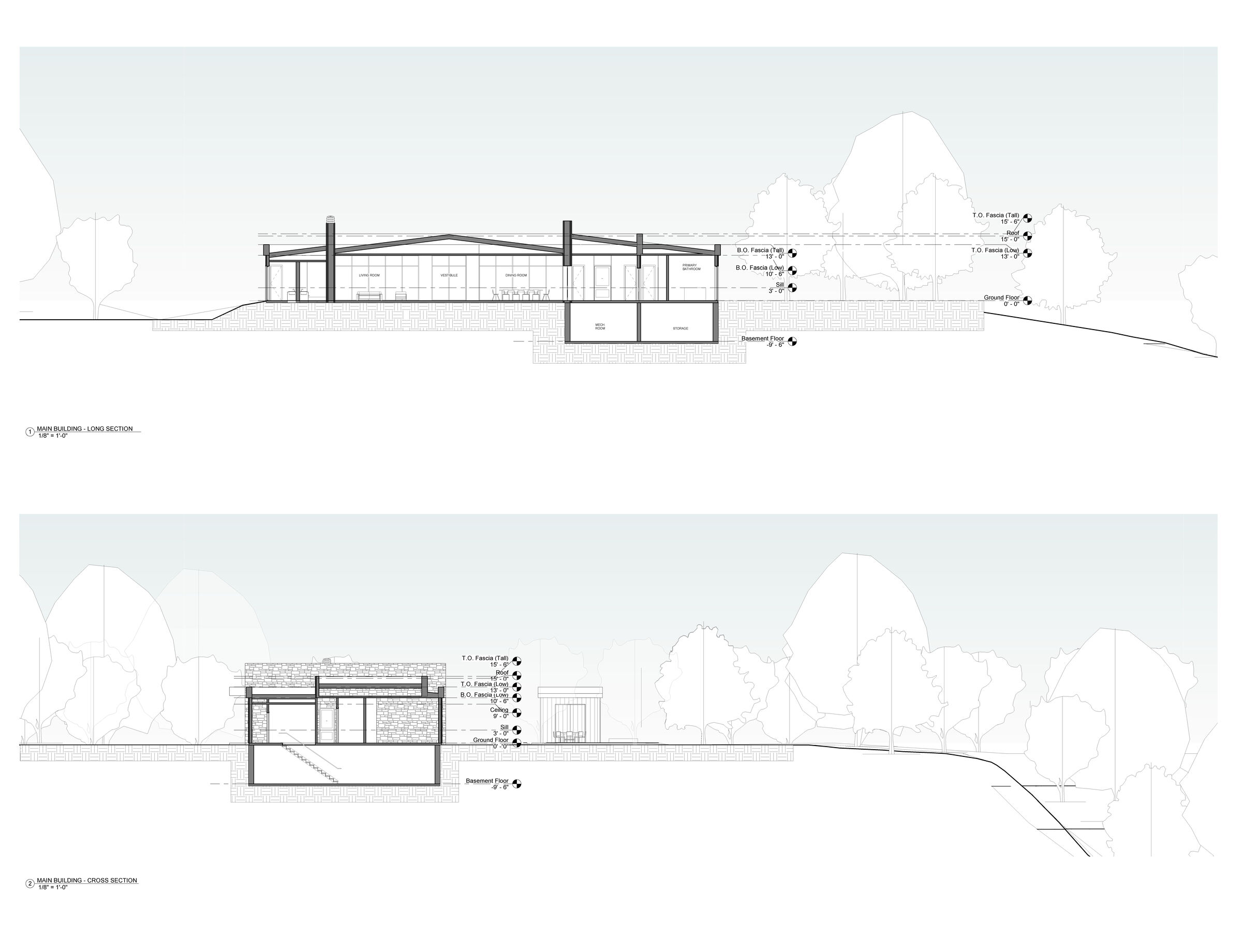 Main house sections
