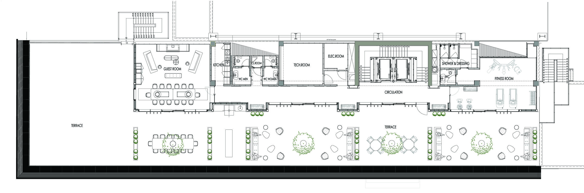 Layout of floor +19.20
