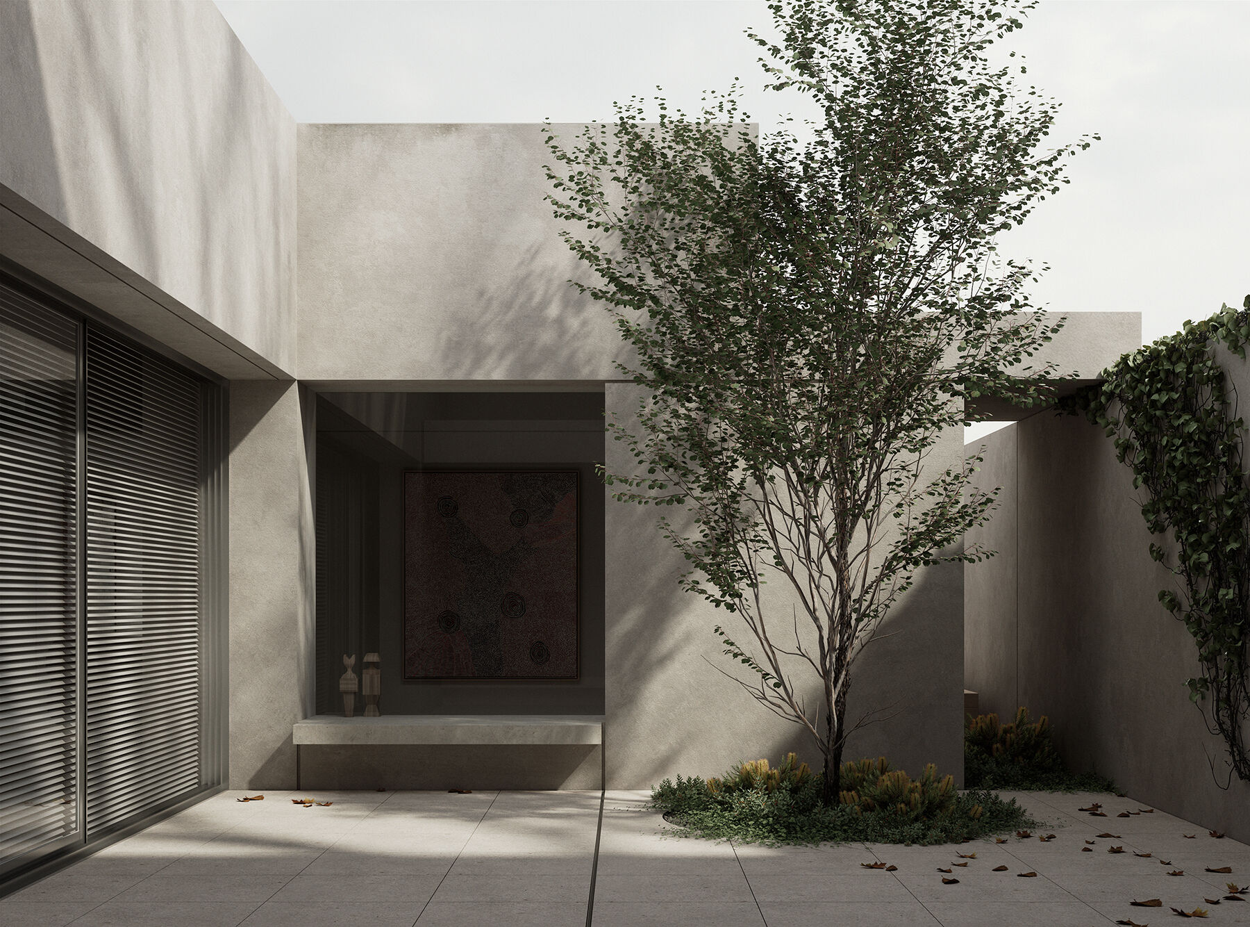 Secluded central courtyard