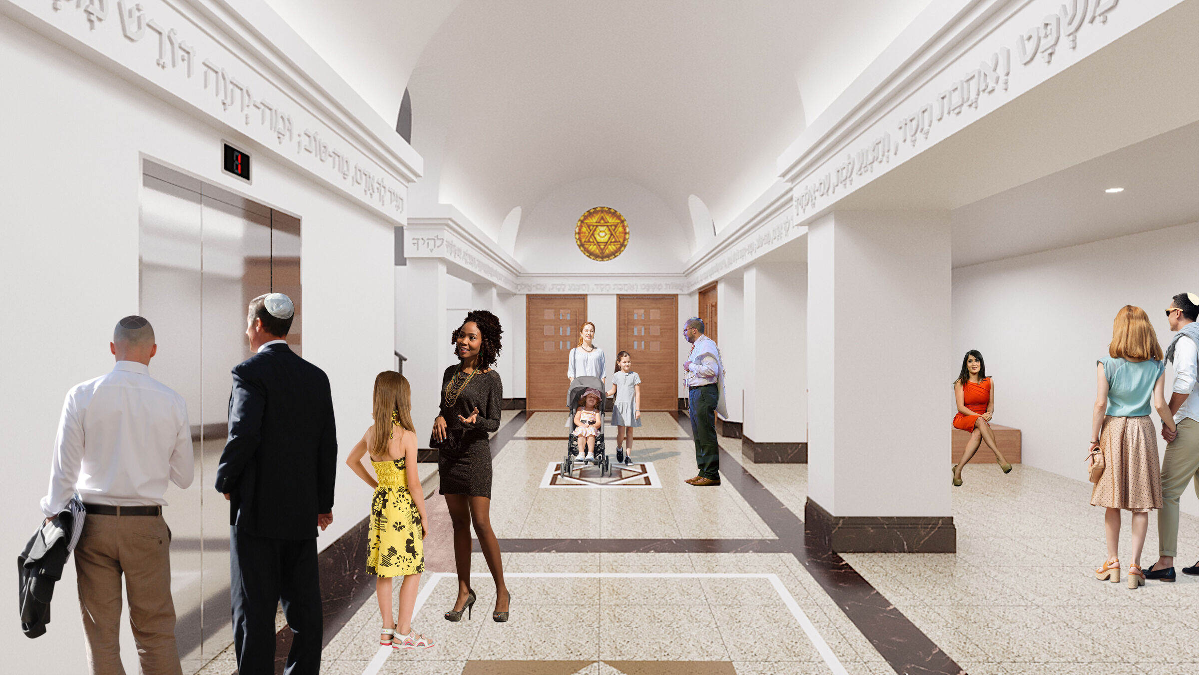Rendering of main entry lobby