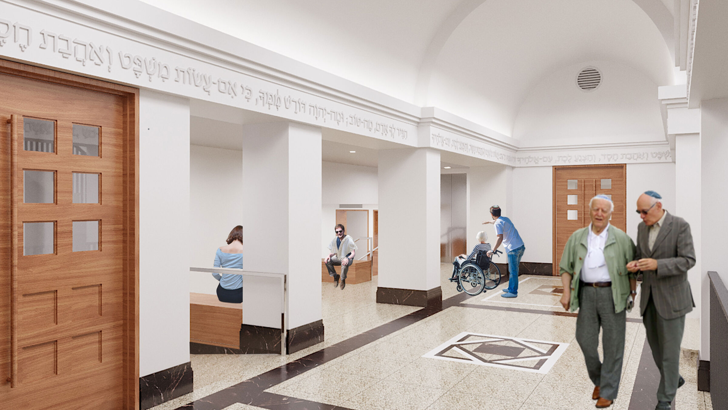 Rendering of main entry lobby