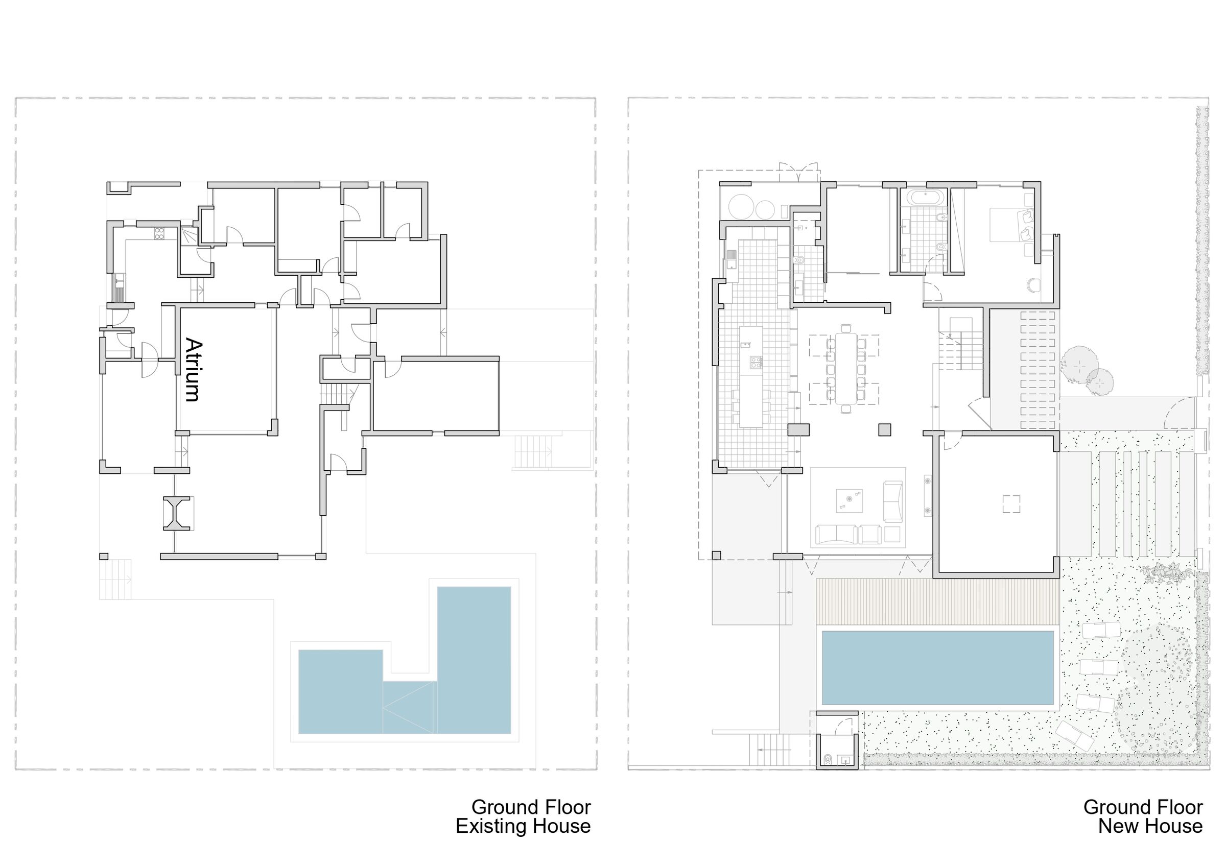 Ground floor - Existing Vs. New