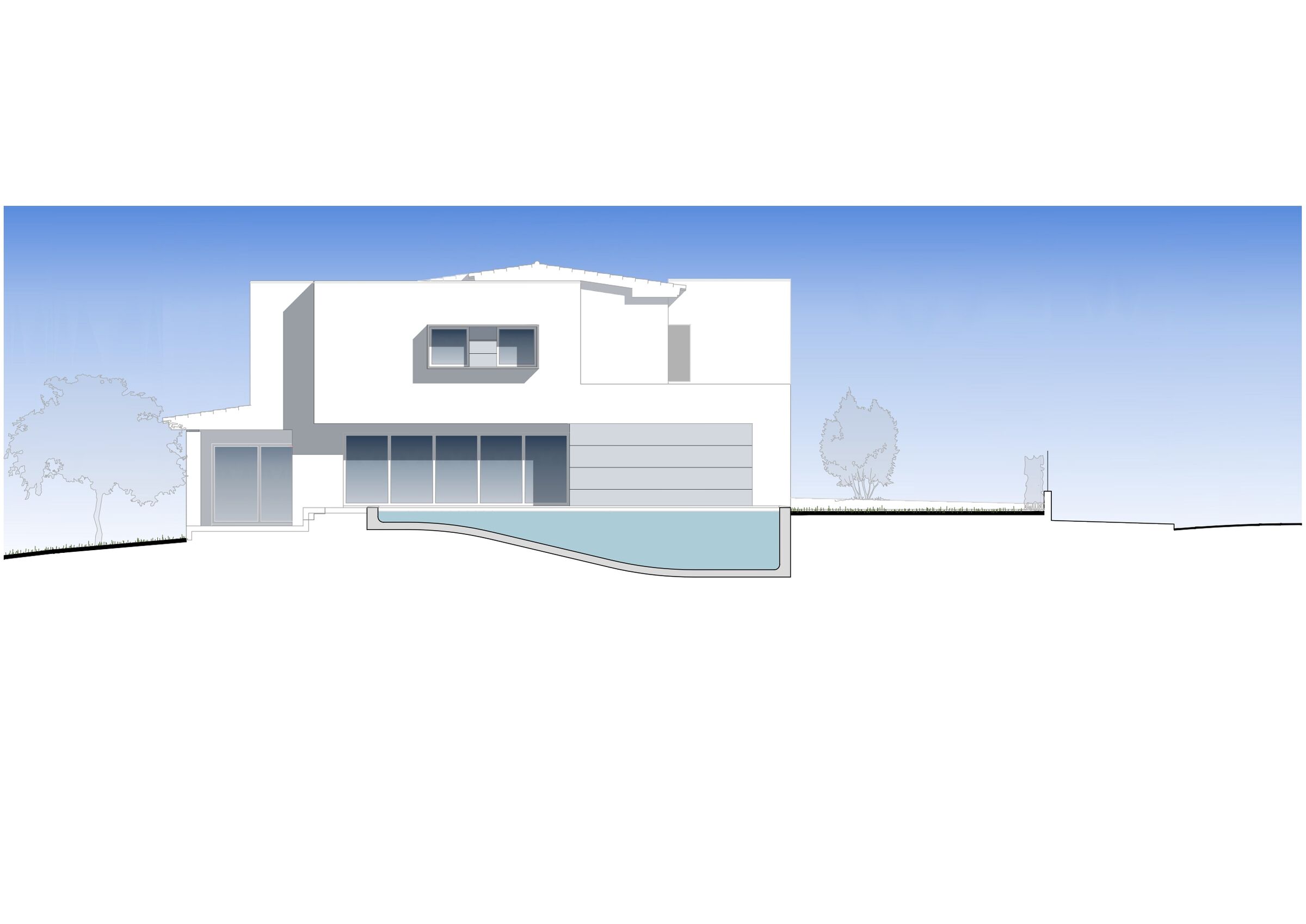 West elevation - Pool side
