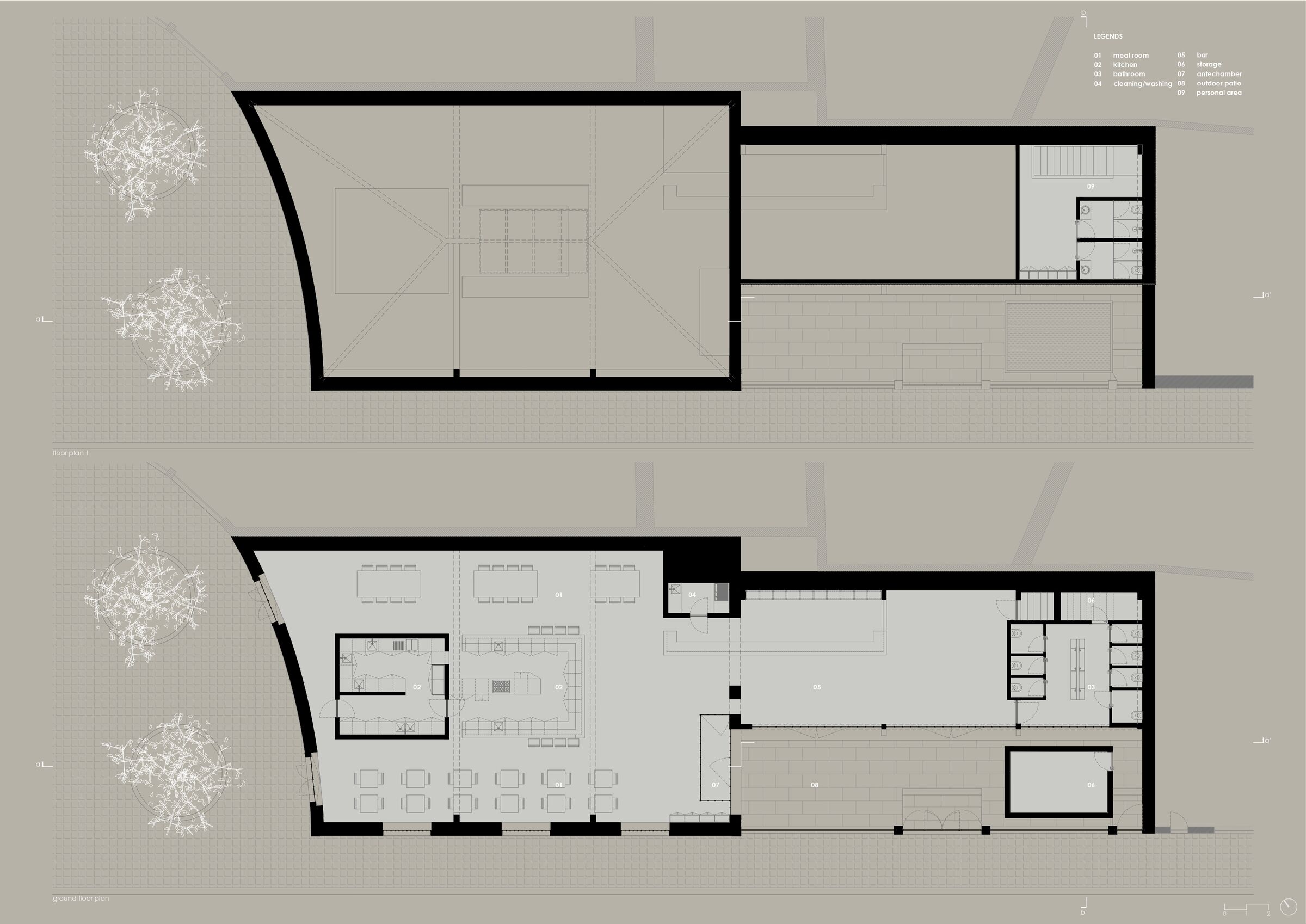 Planta Piso 1 e 2 (1st and 2nd Floor Plan)