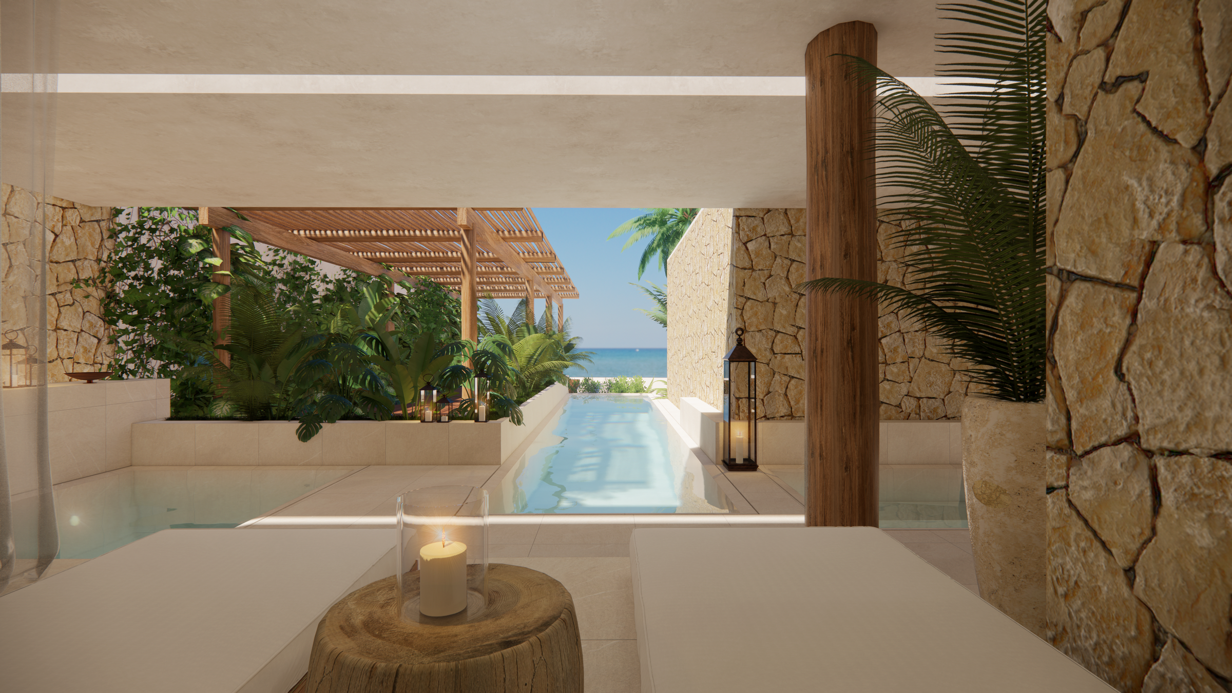 Spa with infinity pool