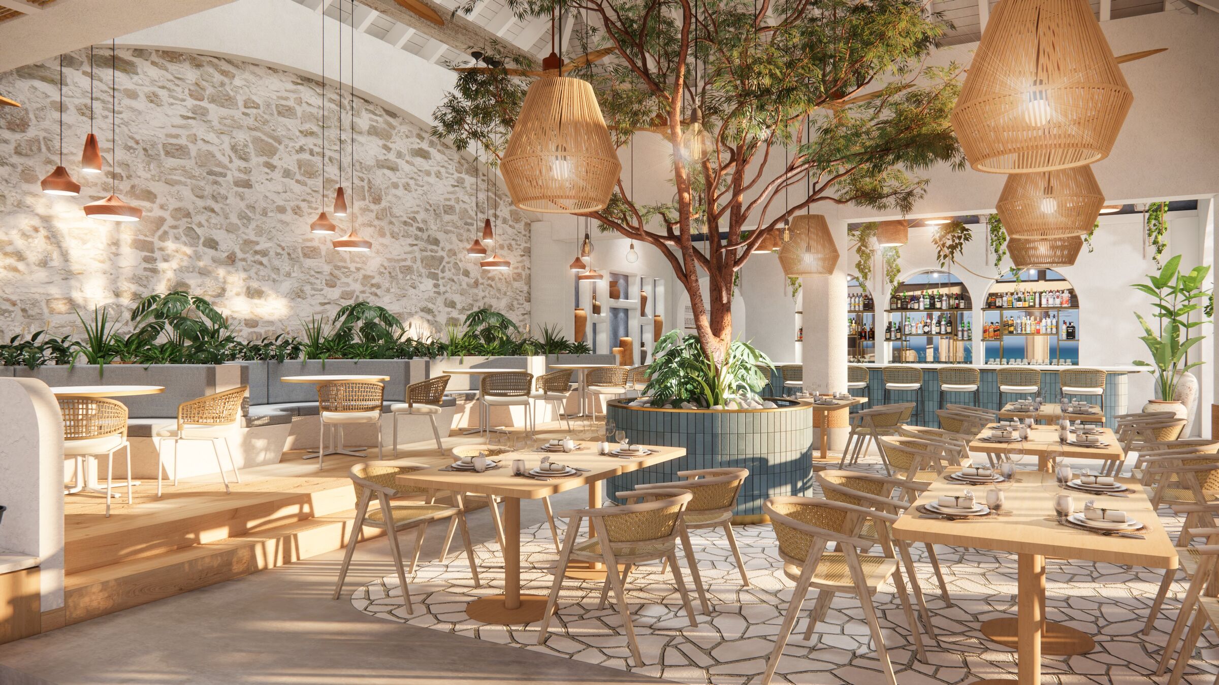 Restaurant with beach views