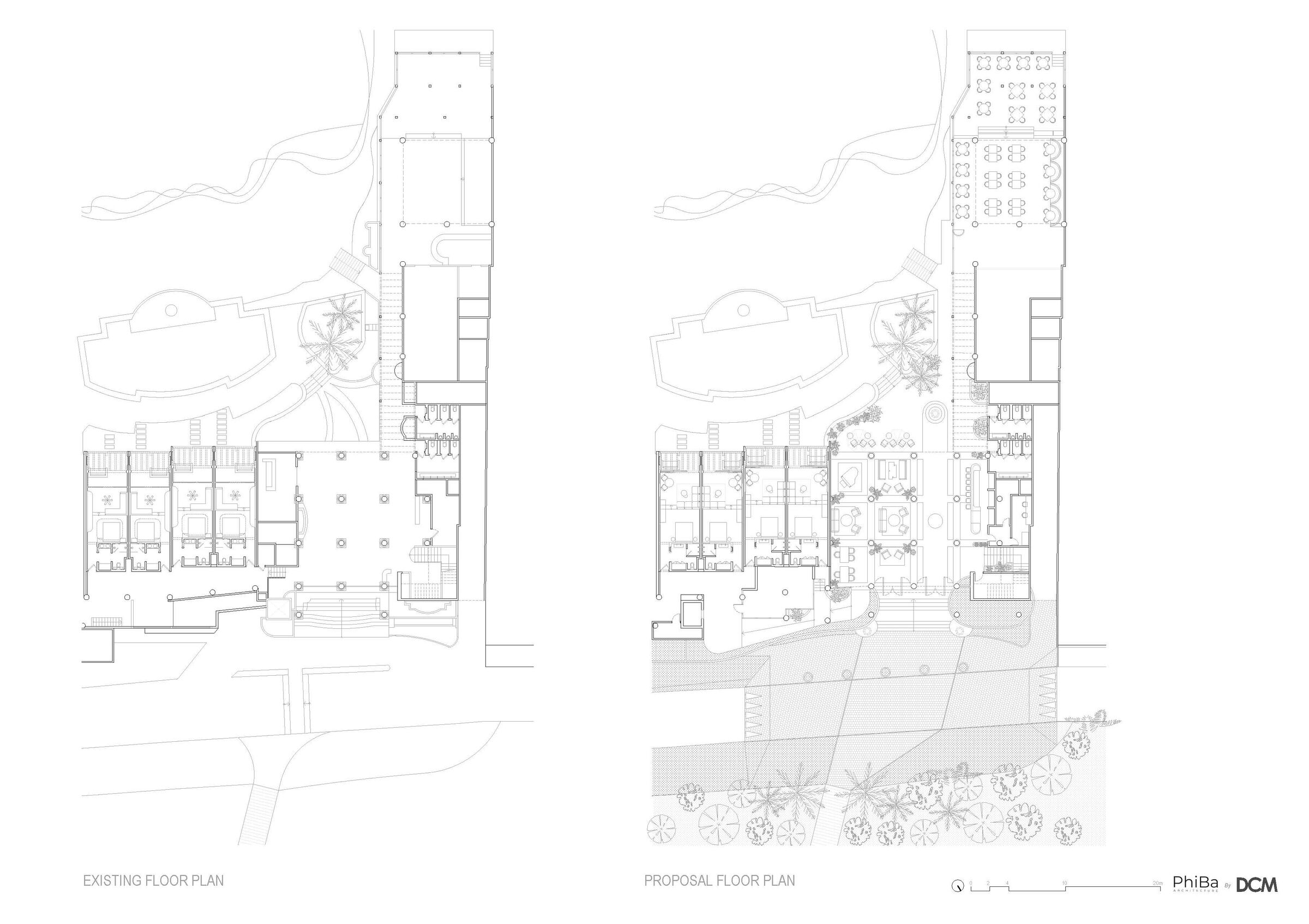 1st floor existing plan and proposal