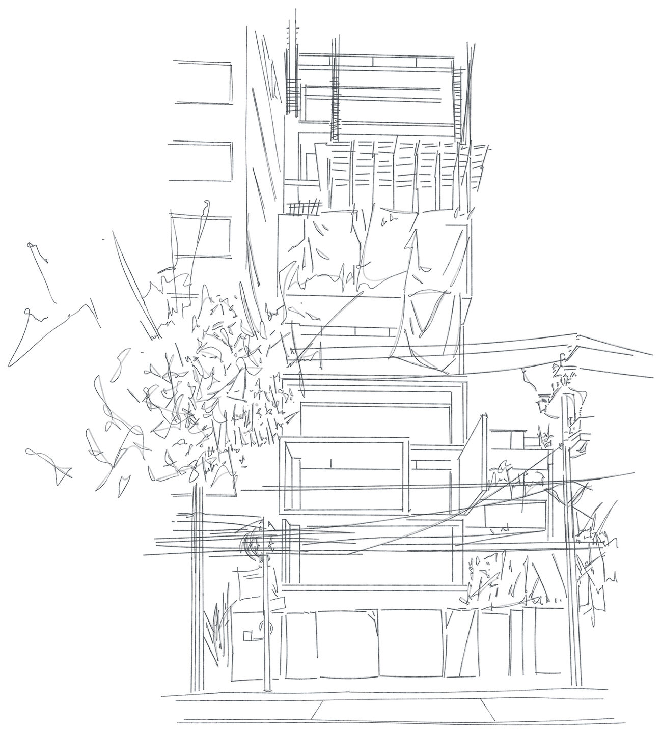 Sketch of construction process