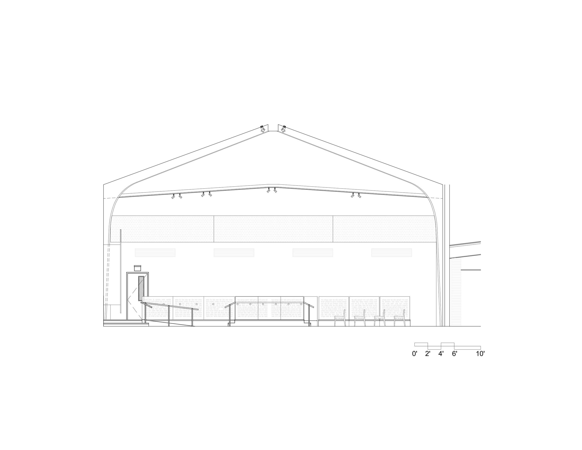 Cross section through sanctuary